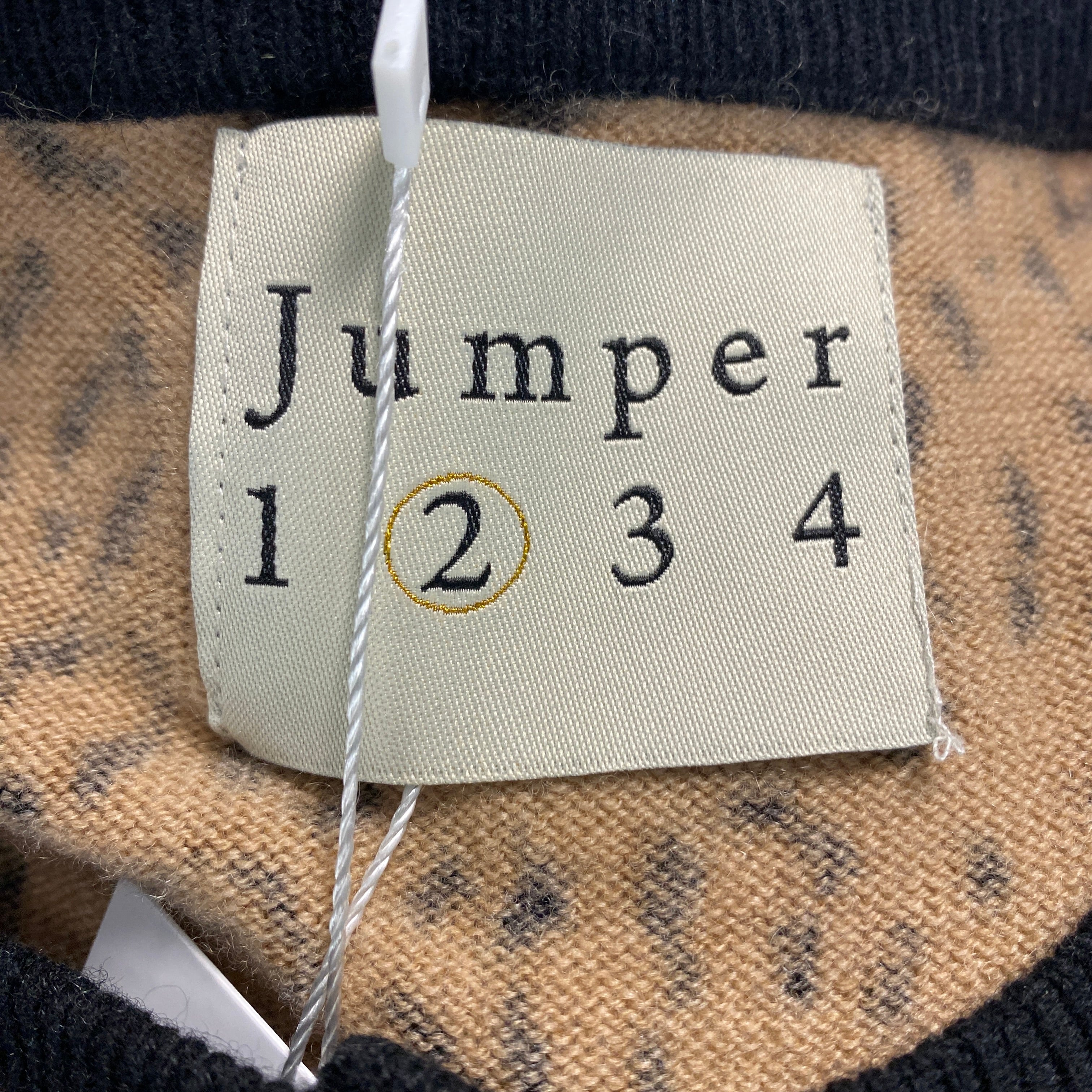 Jumper 1234 Camel Leopardprint Cashmere Mix Cardigan S