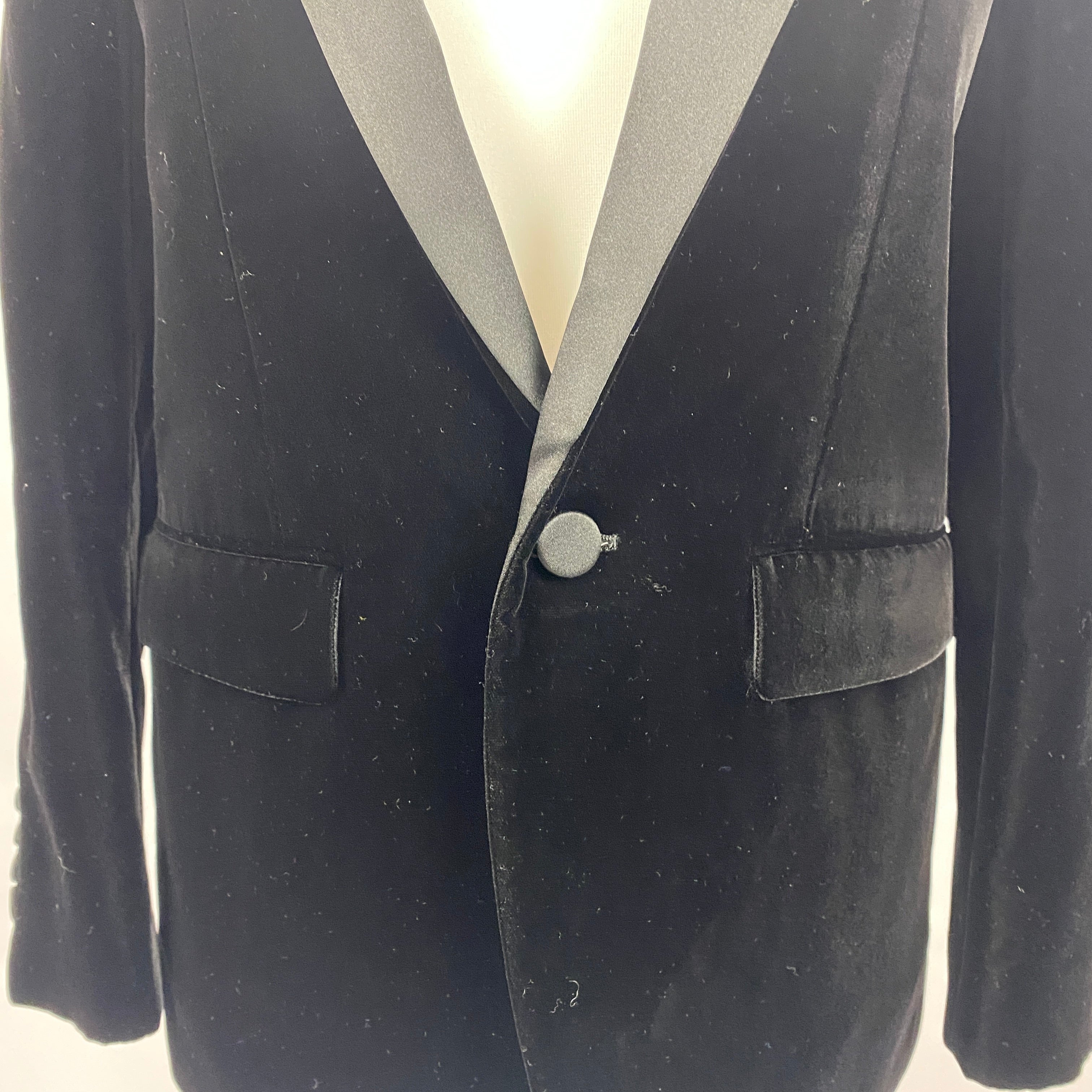 Saint Laurent New £2280 Black Velvet Tuxedo Jacket XS