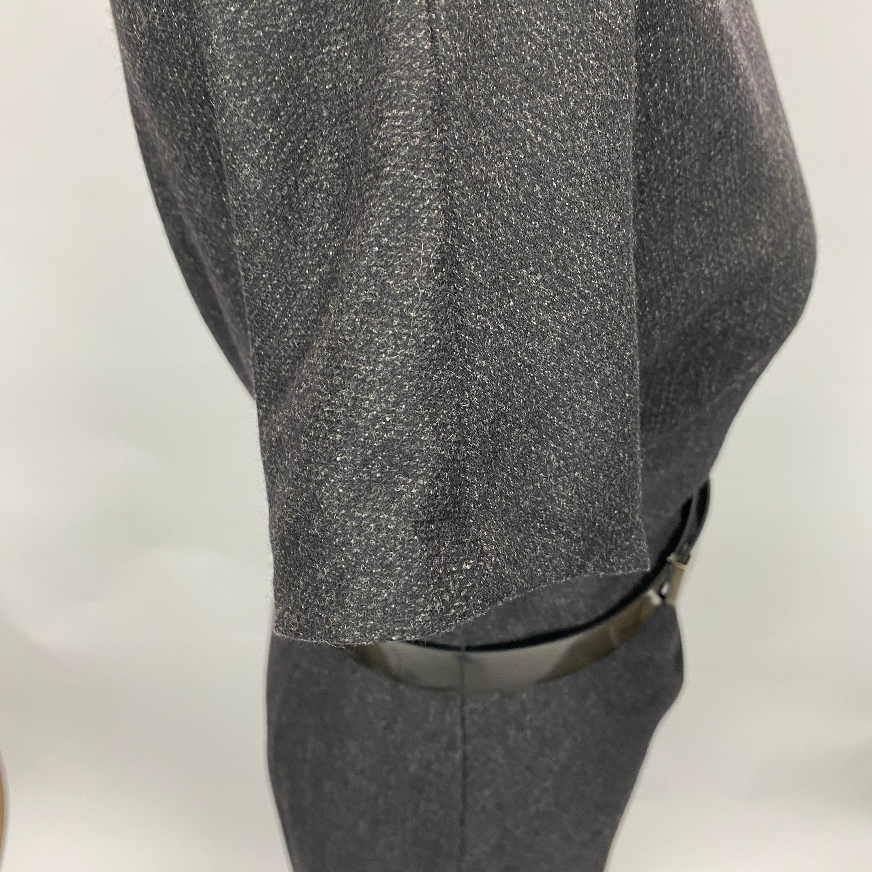 Christian Dior Charcoal Wool & Angora Cap Sleeve Shift Dress L