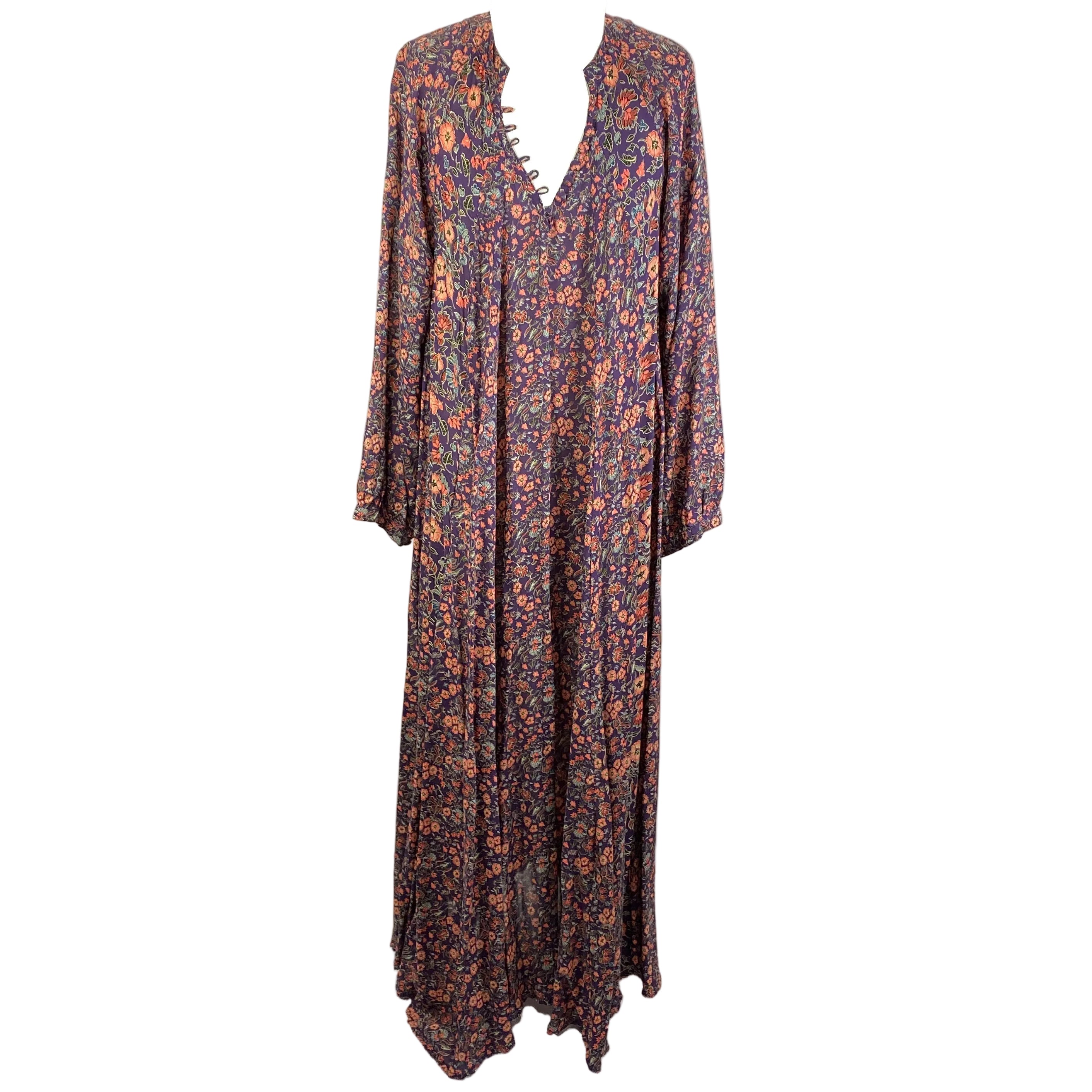 Natalie Martin New £245 Purple & Pink Floral Maxi Dress M