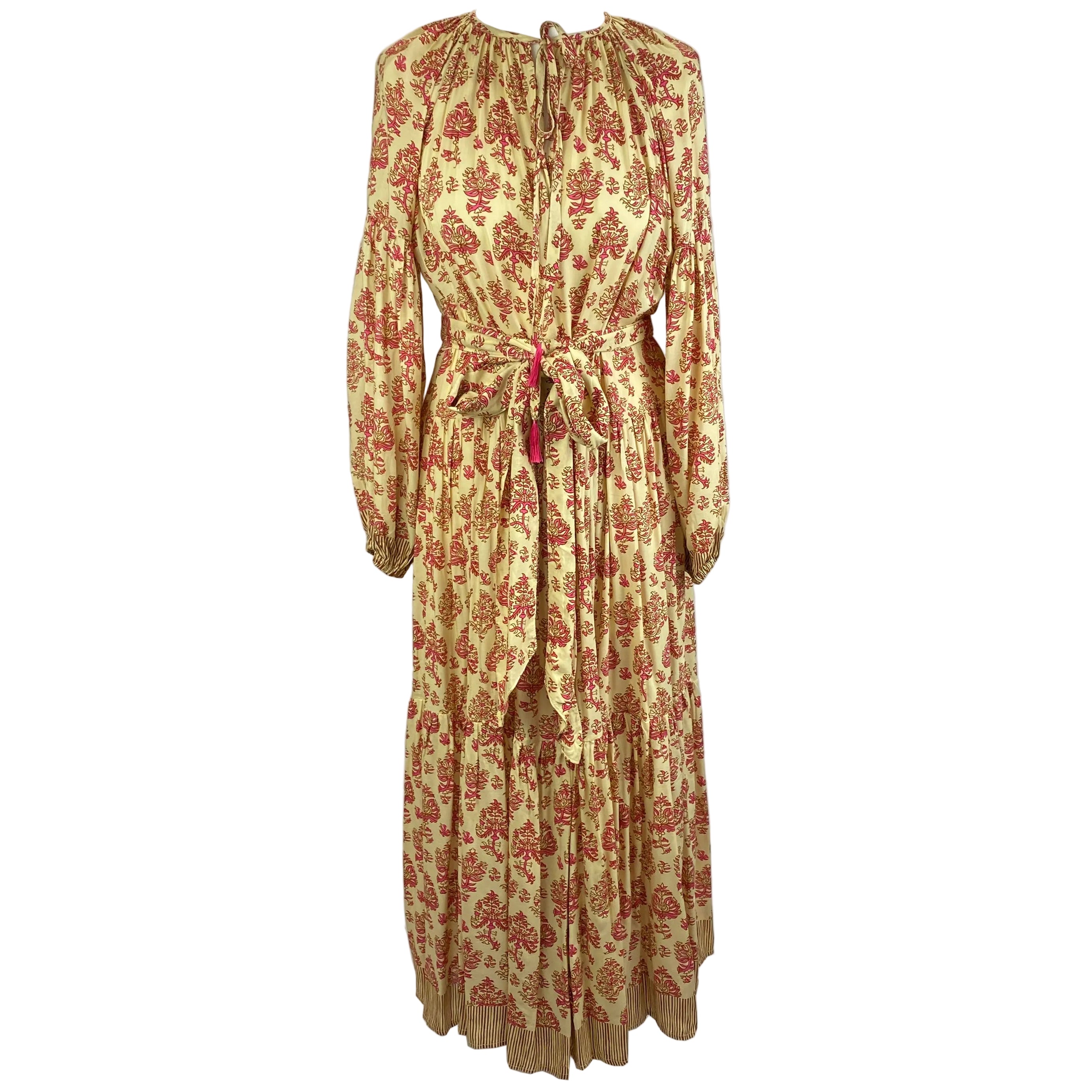 Natalie Martin New Buttermilk & Pink Floral Maxi Dress S