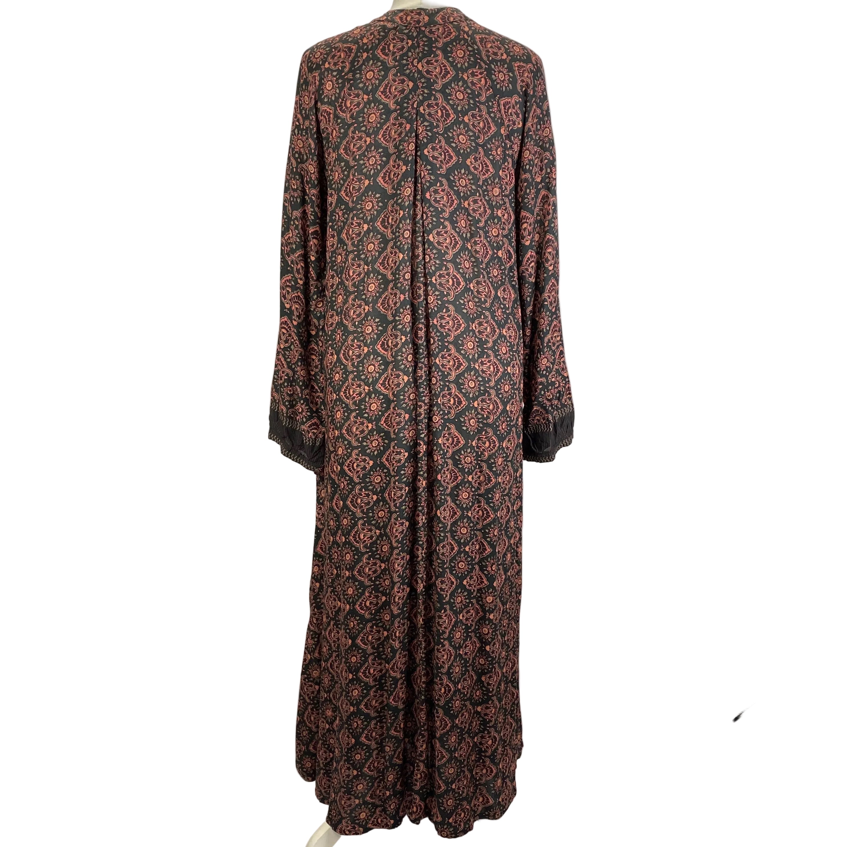 Natalie Martin New £245 Black & Rose Floral Maxi Dress S