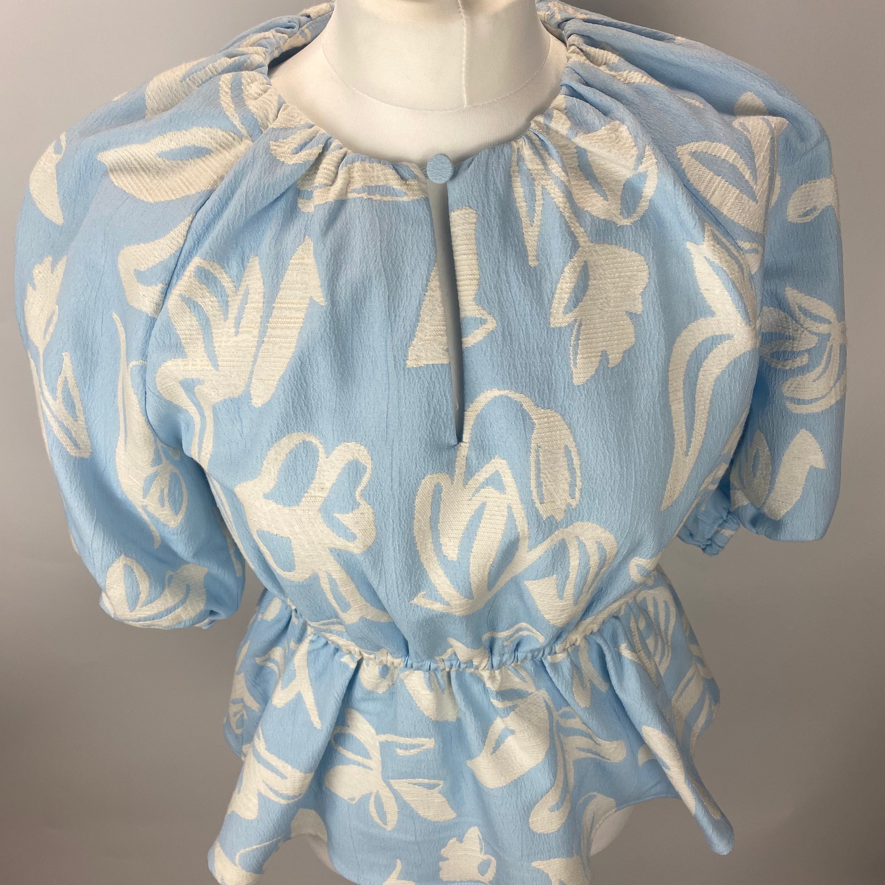 Stine Goya New £210 Baby Blue Print Britney Top XS