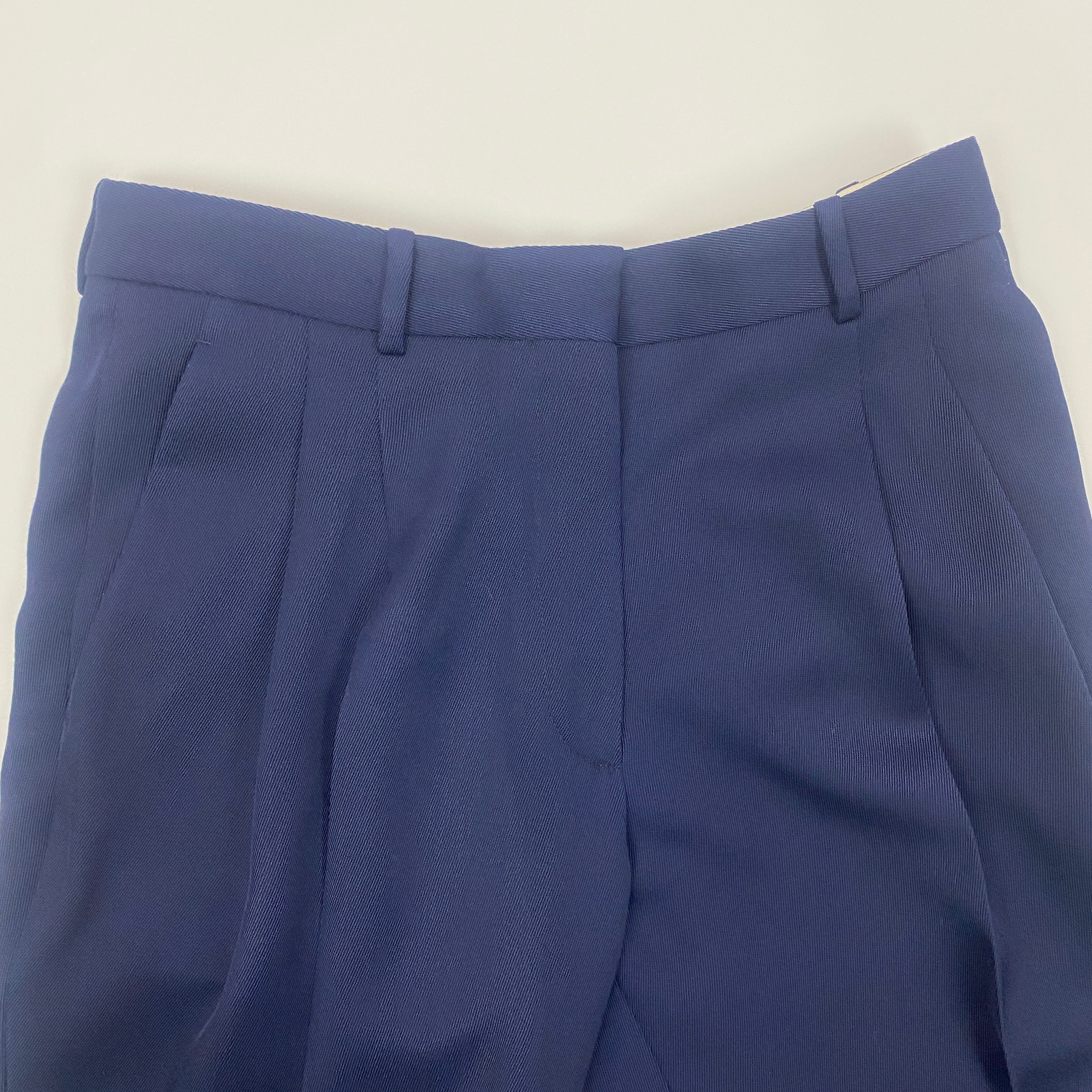 Victoria Beckham Navy Wool Twill Tapered Trousers S