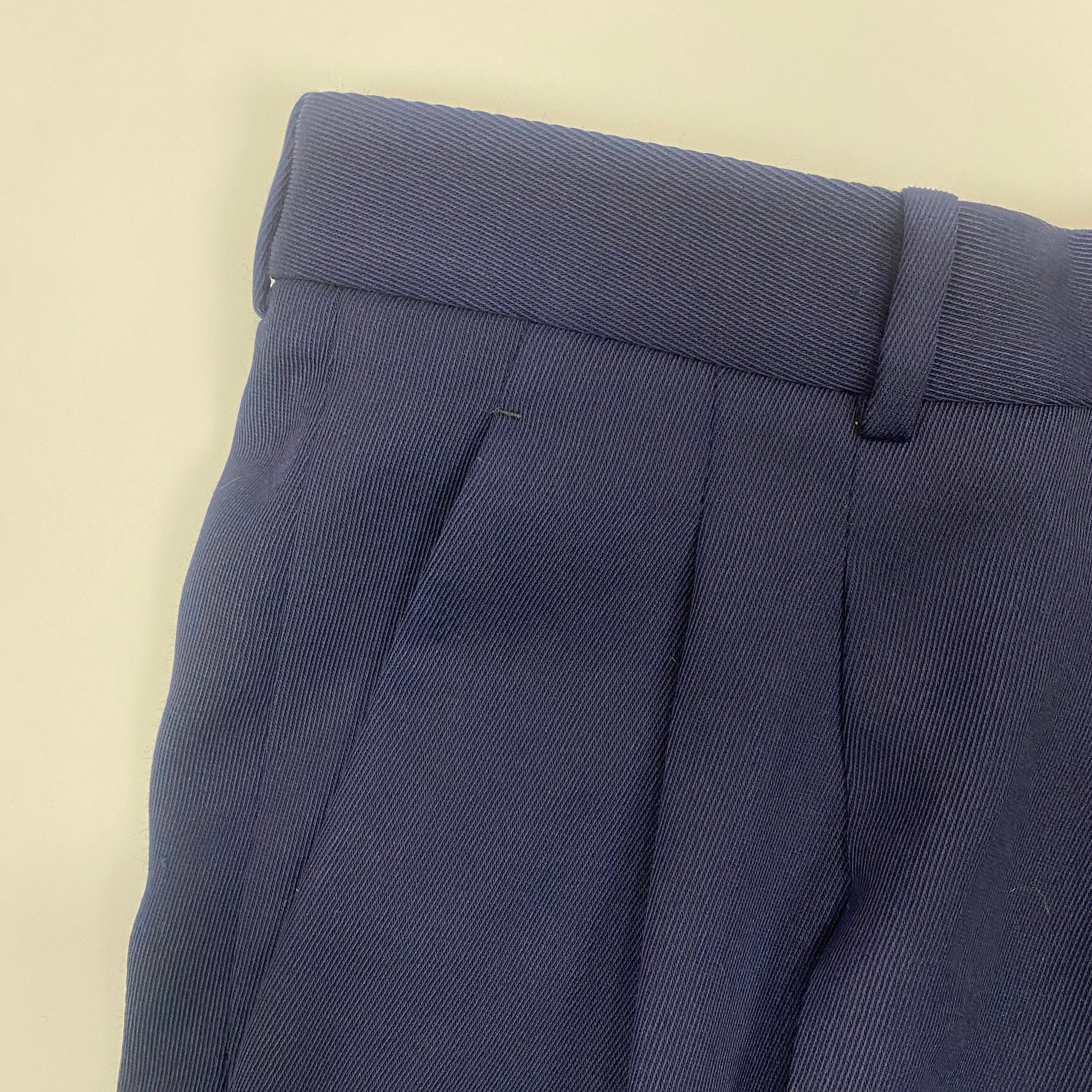 Victoria Beckham Navy Wool Twill Tapered Trousers S