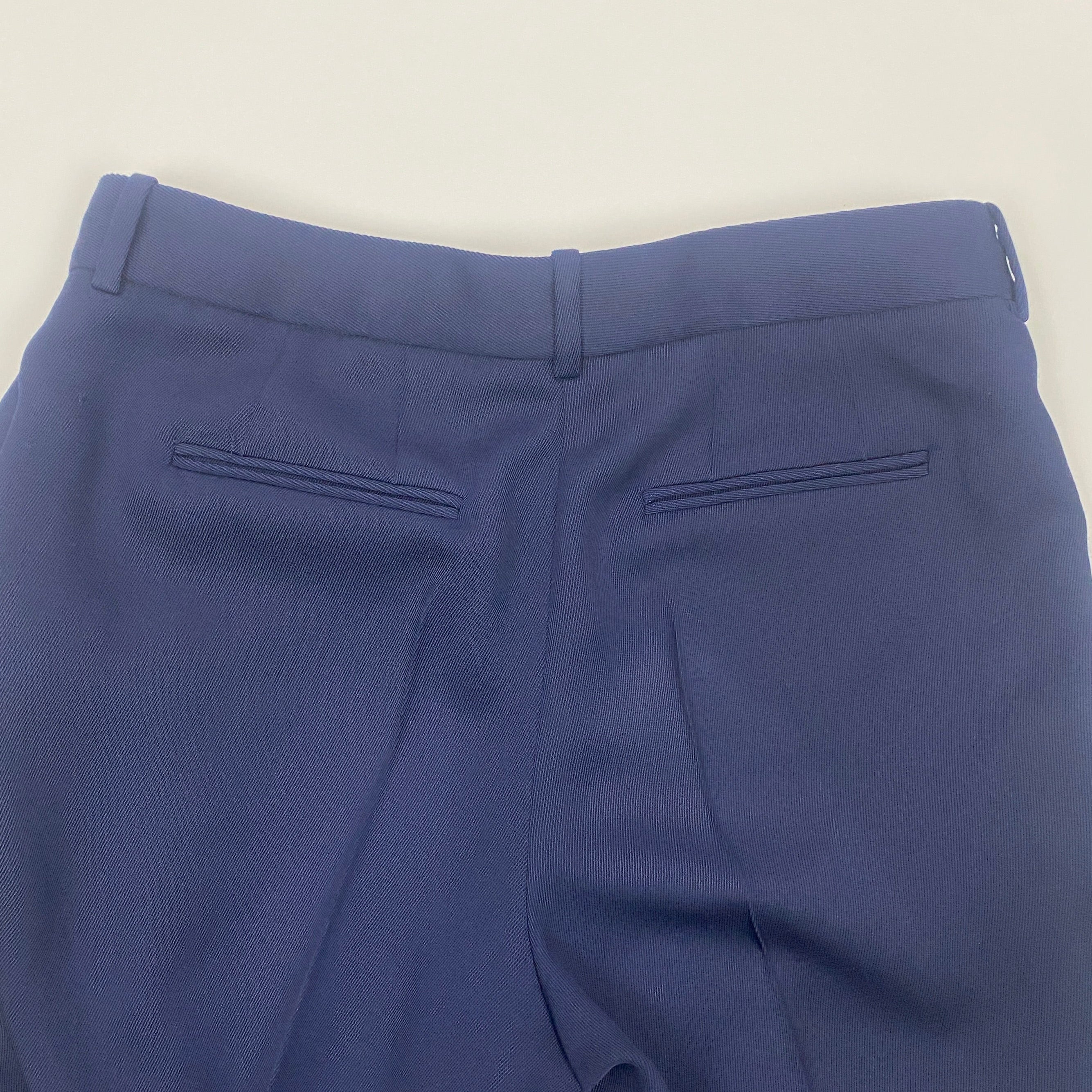 Victoria Beckham Navy Wool Twill Tapered Trousers S