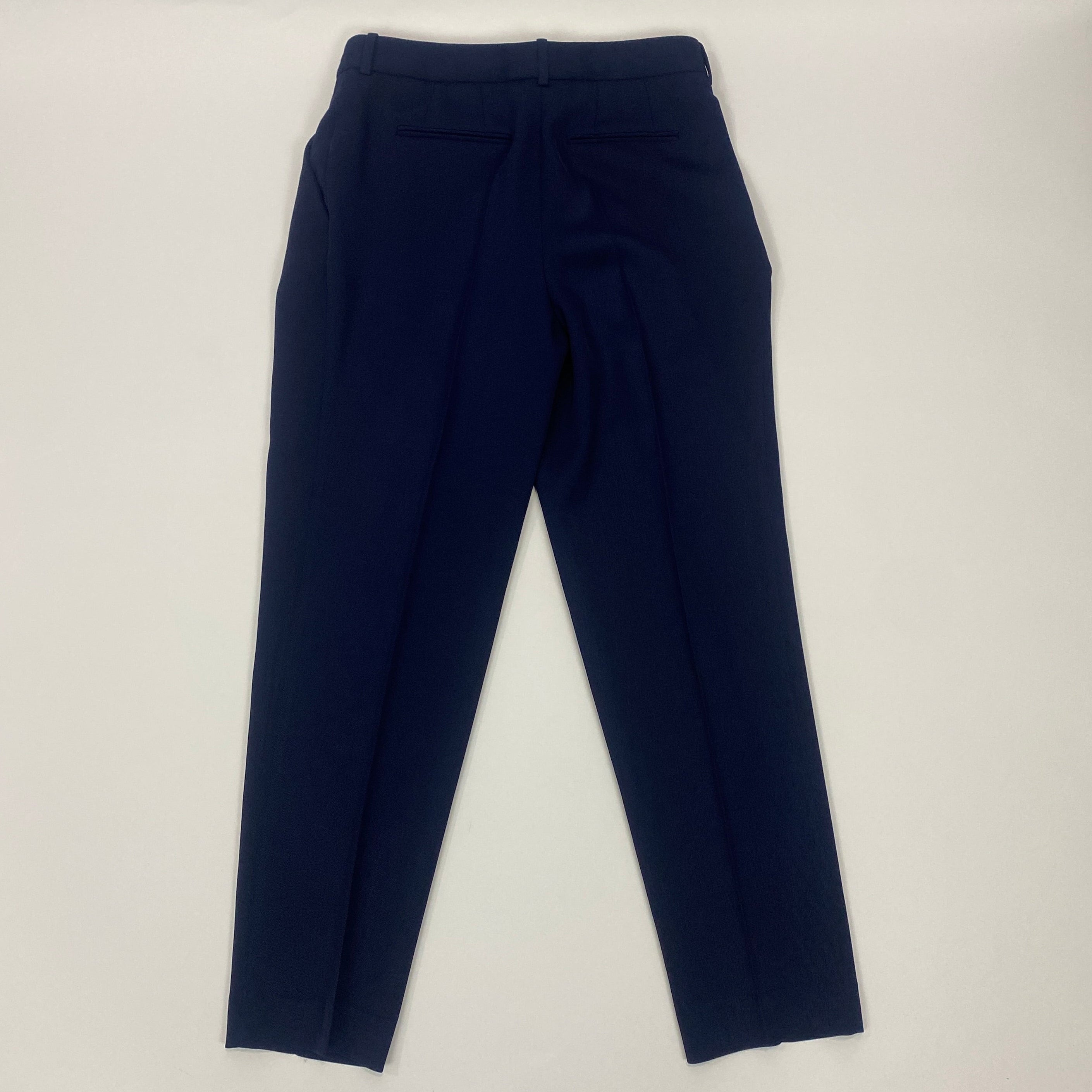 Victoria Beckham Navy Wool Twill Tapered Trousers S