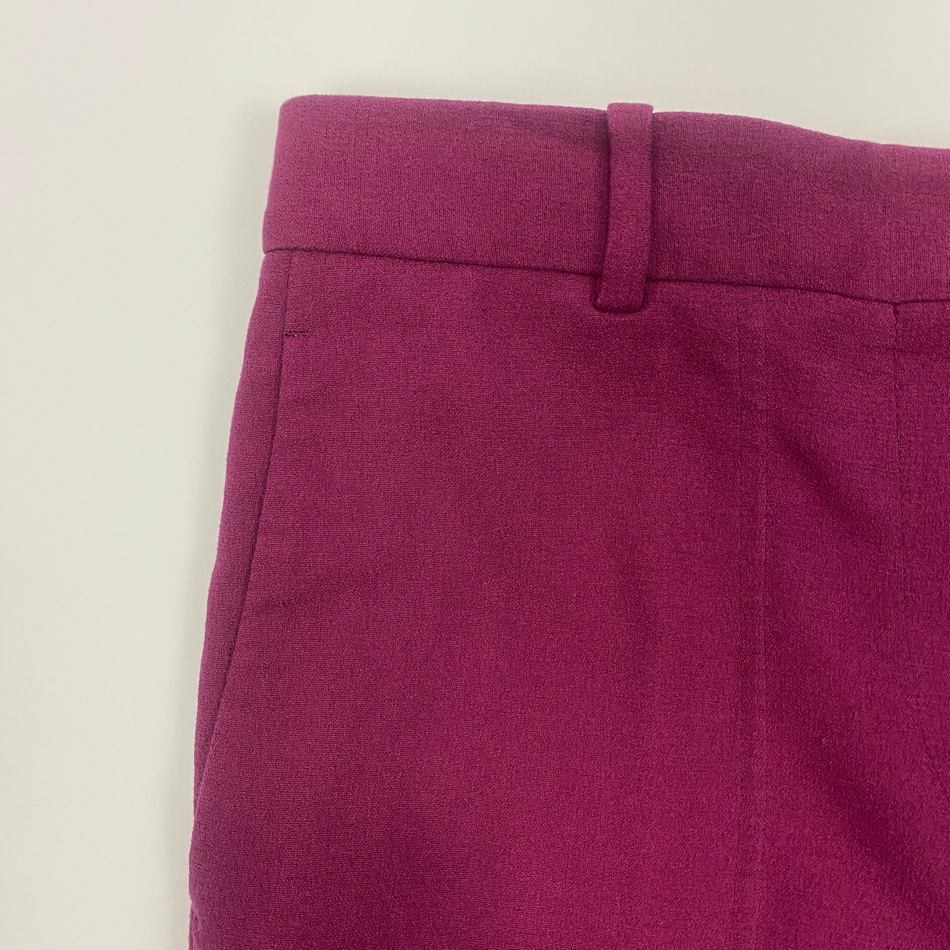 Victoria Beckham Fuchsia Crepe Wide Leg Trousers S