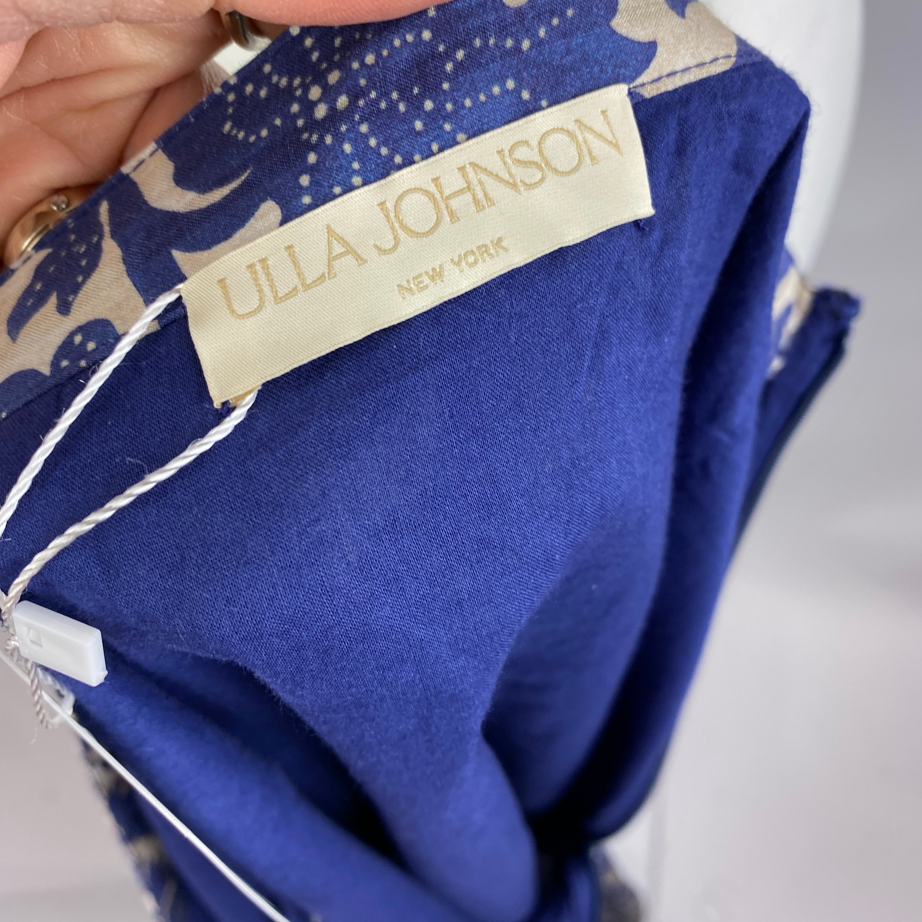 Ulla Johnson New Blue & White Print Cotton Mix Skirt M