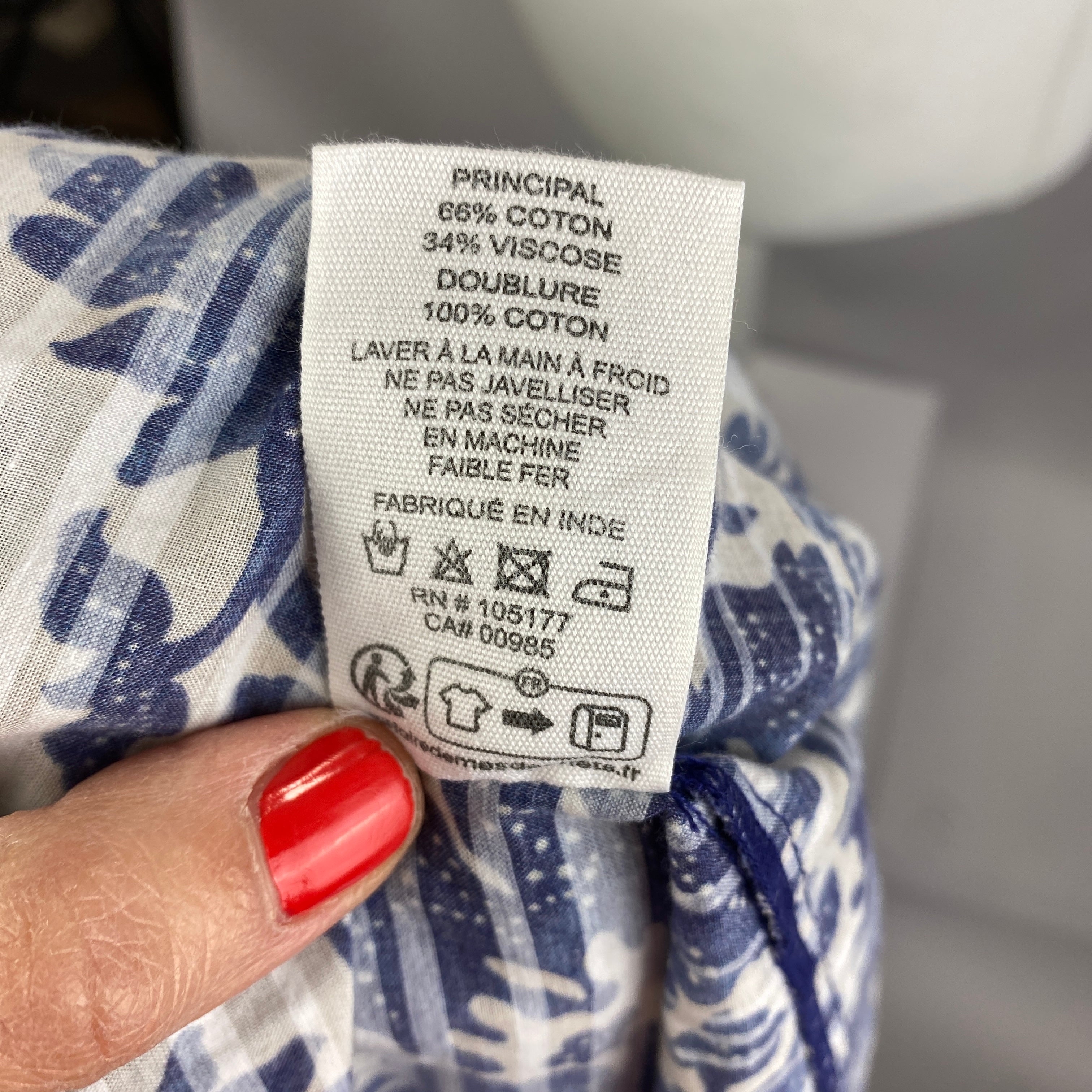 Ulla Johnson New Blue & White Print Cotton Mix Skirt M