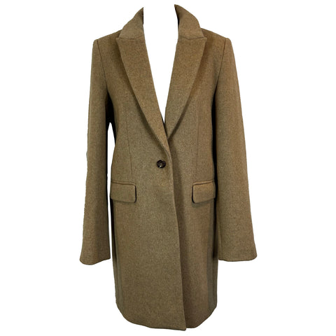 Reformation £400 Fawn Wool Mix Whitmore Coat M