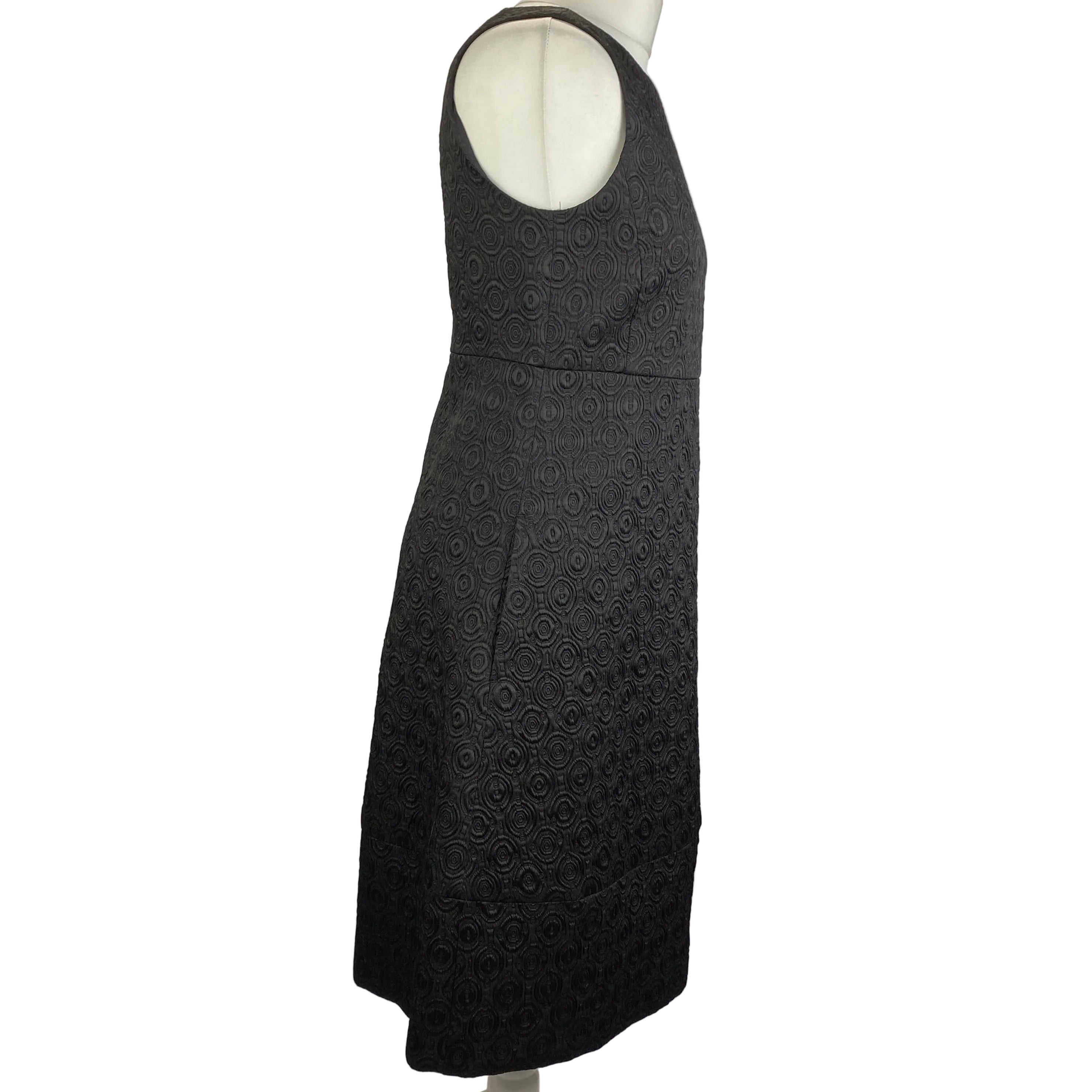 Max Mara Black Textured Jacquard Shift Dress S