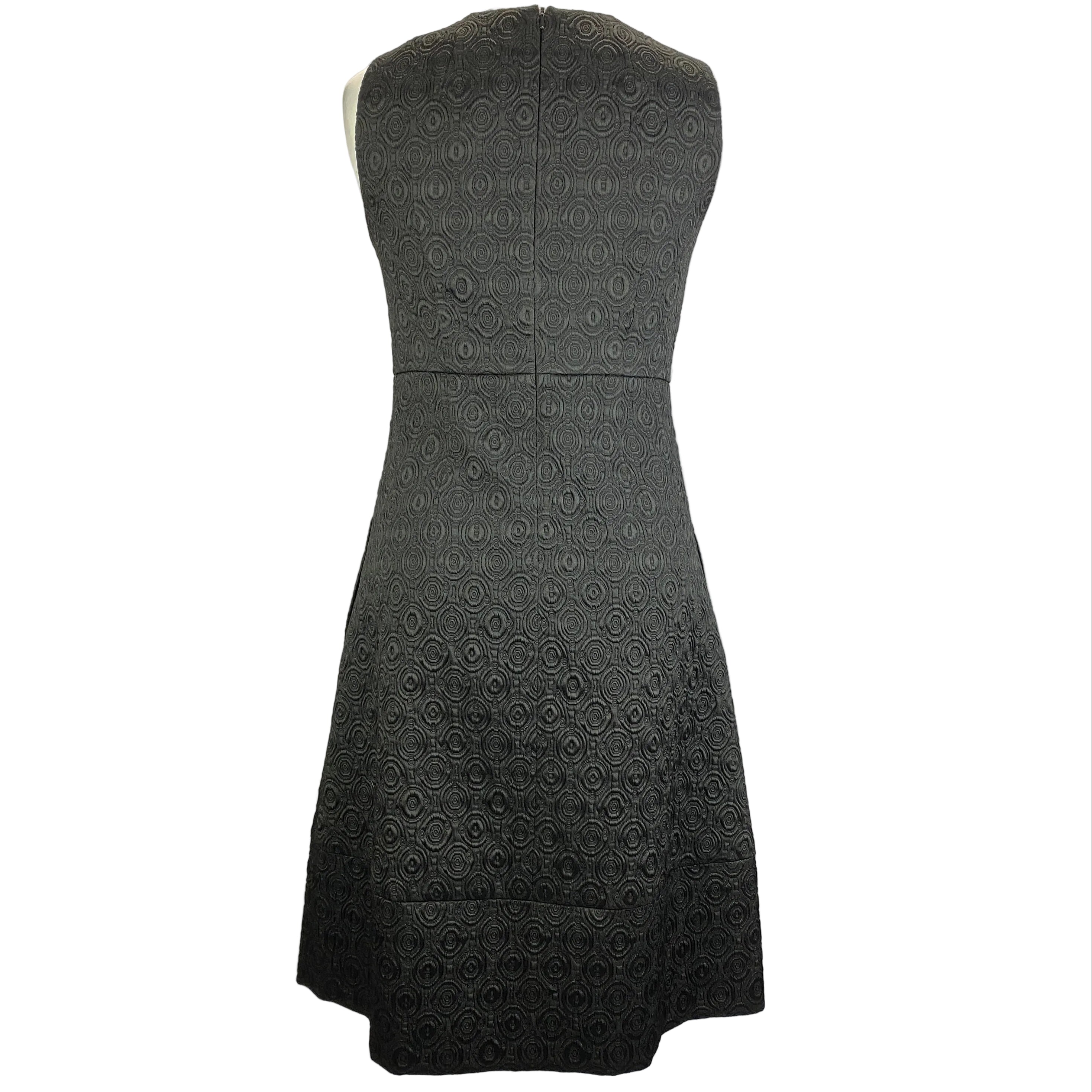Max Mara Black Textured Jacquard Shift Dress S