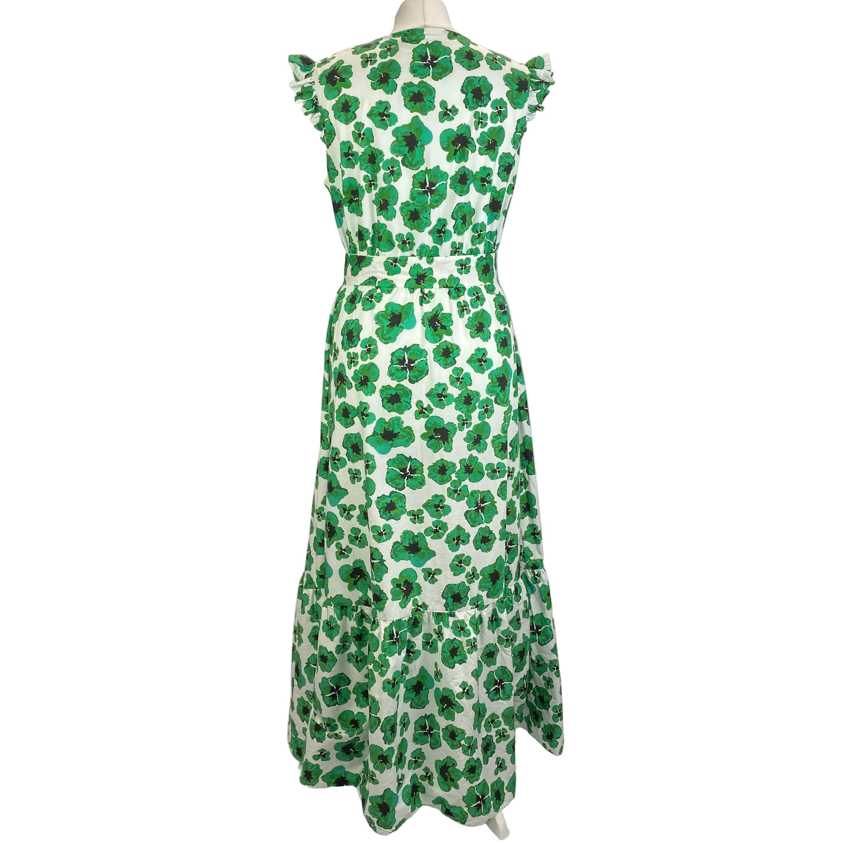 Borgo De Nor Emerald & White Floral Cotton Maxi Dress L