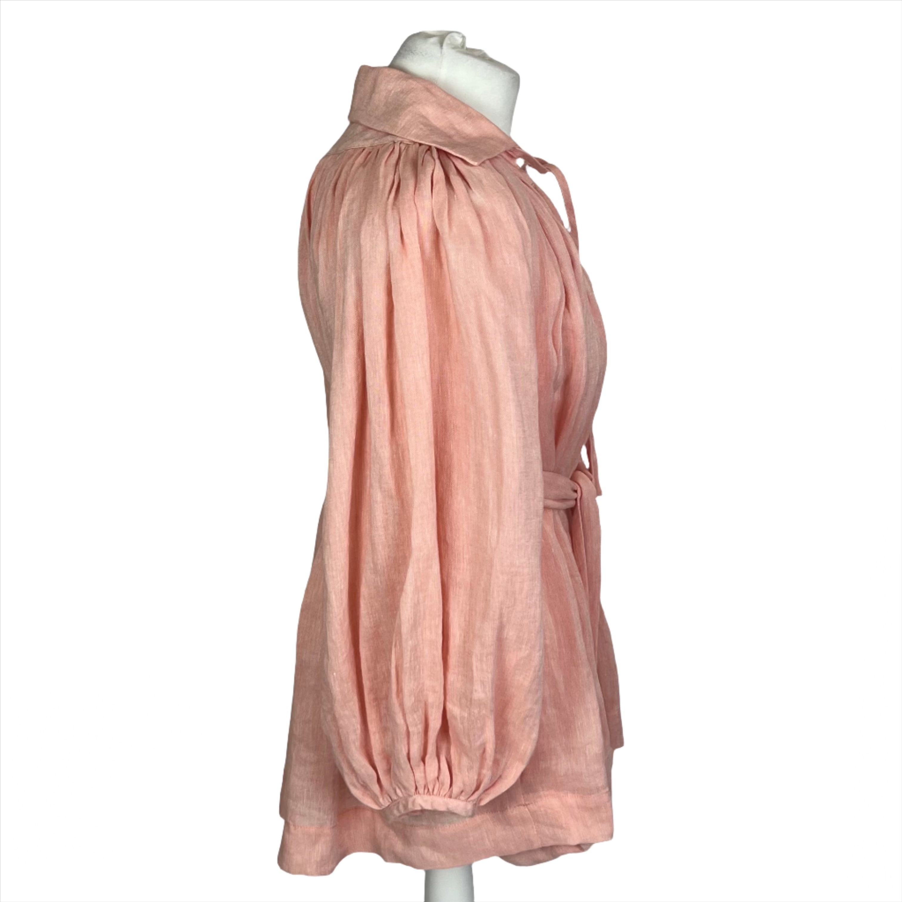 Lisa Marie Fernandez New £510 Peach Gauze Belted Smock XS/S/M/L