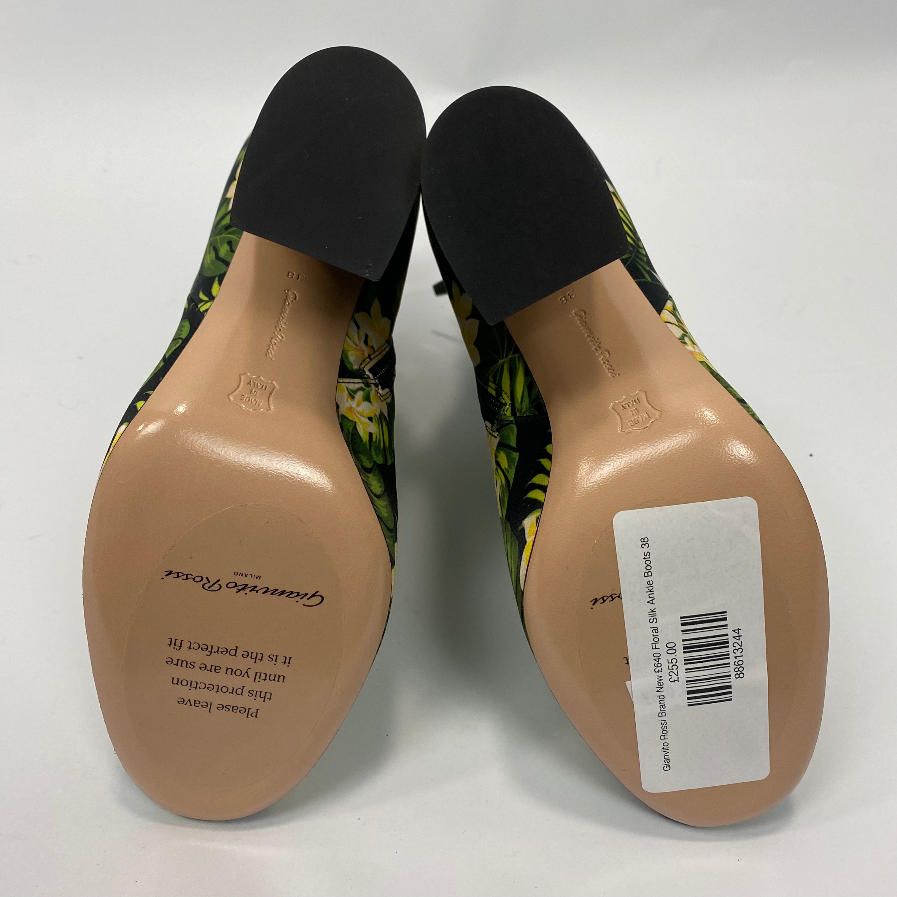 Gianvito Rossi Brand New £640 Floral Silk Ankle Boots 38
