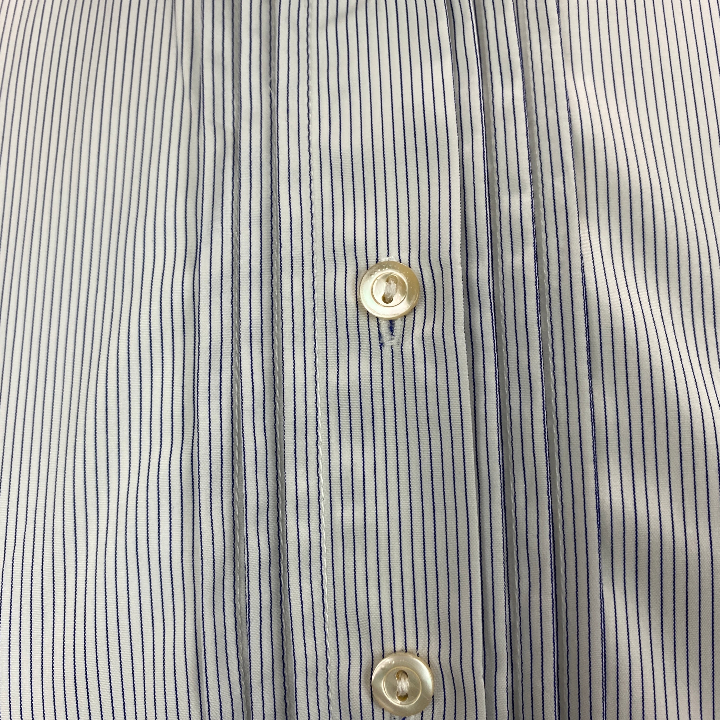 A'Court New £375 Ivory & Navy Stripe Poplin Blouse M