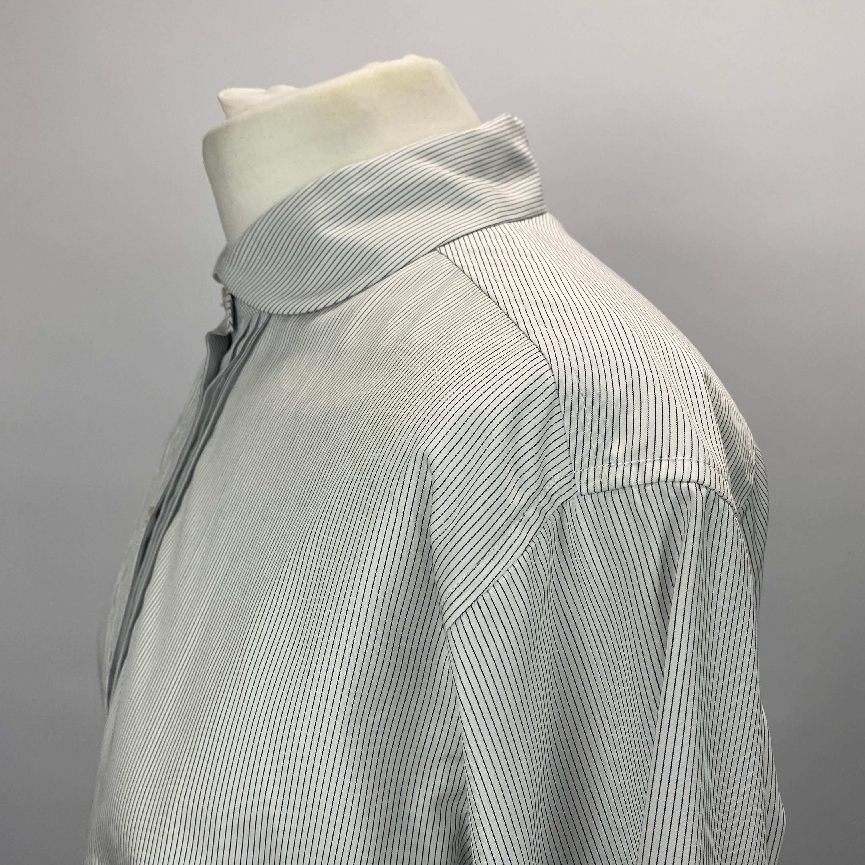 A'Court New £375 Ivory & Navy Stripe Poplin Blouse M