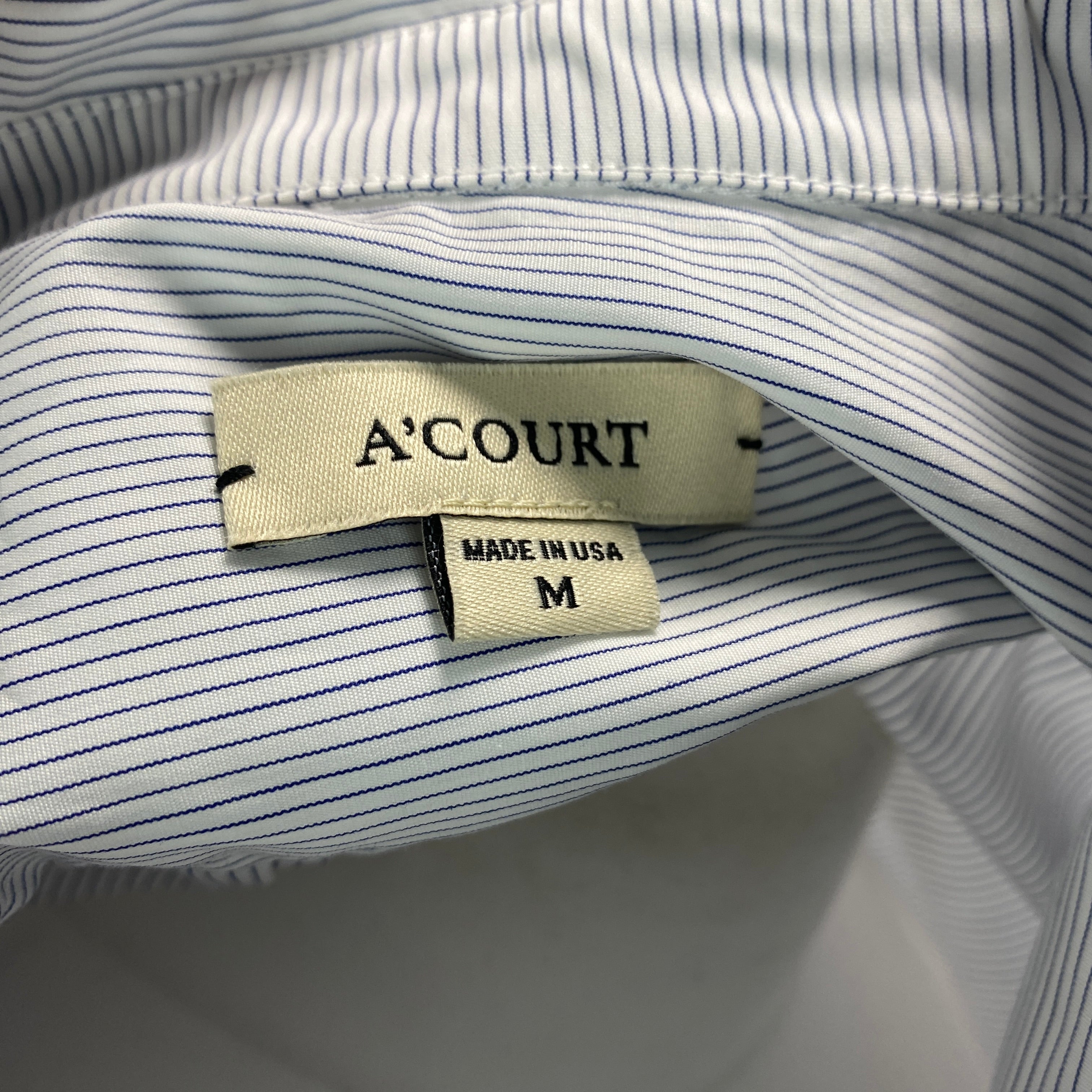 A'Court New £375 Ivory & Navy Stripe Poplin Blouse M