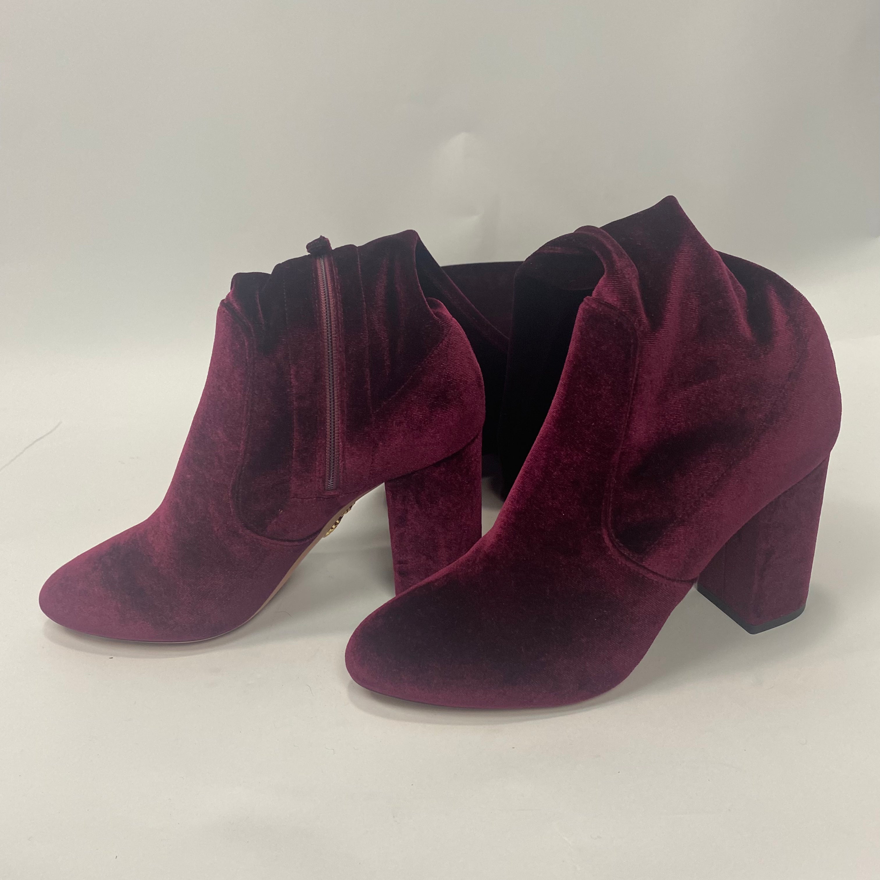 Aquazzura New £825 Burgundy Velvet OTK Boots 38.5