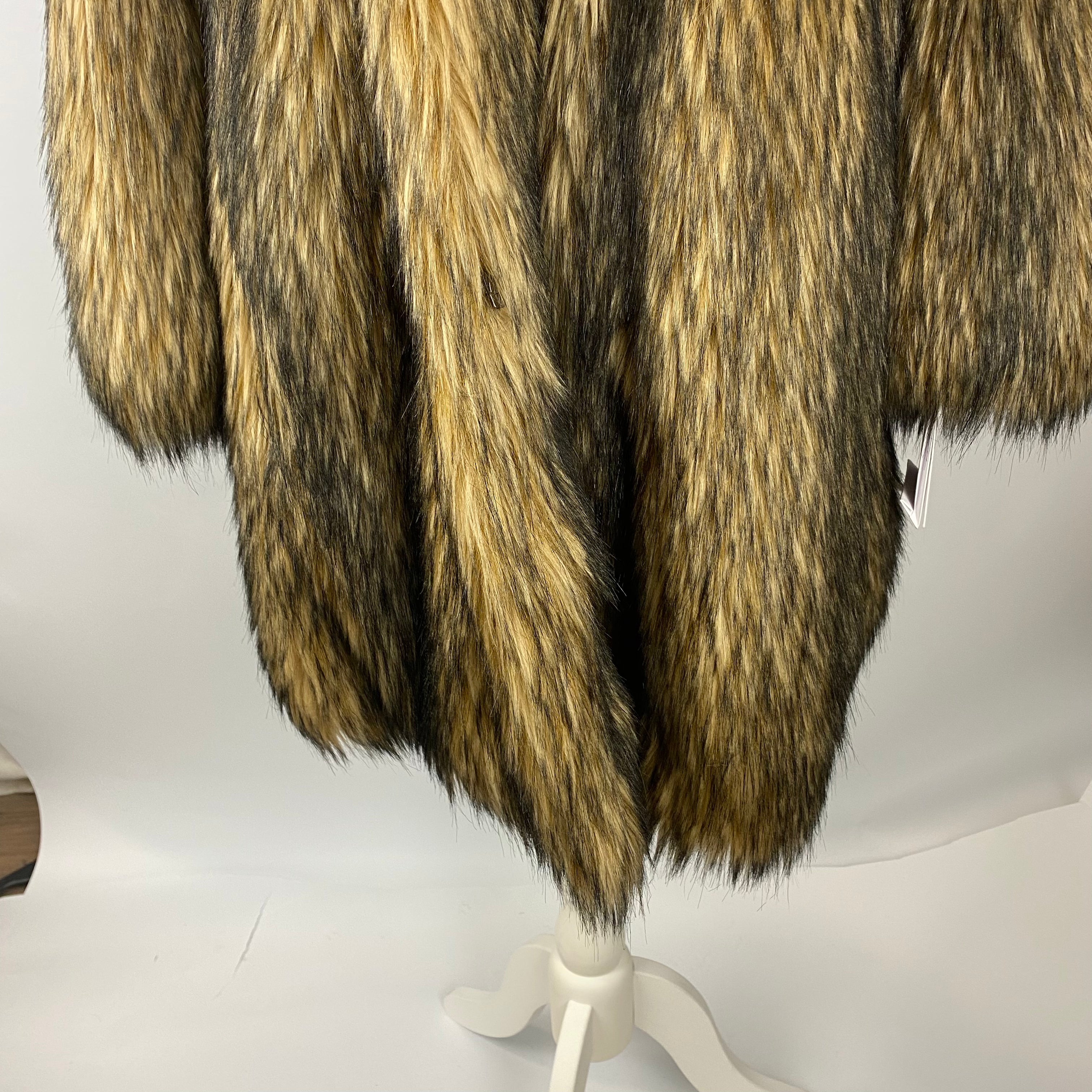 Red Valentino New £895 Black-Tipped Caramel Faux Fur Coat XXS