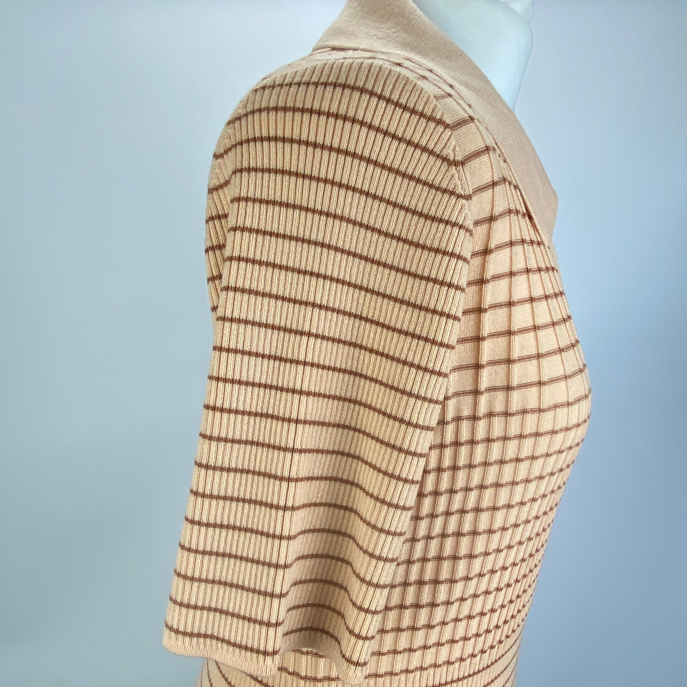 Joseph £578 Peach Stripe Merino Knit Polo Dress XL