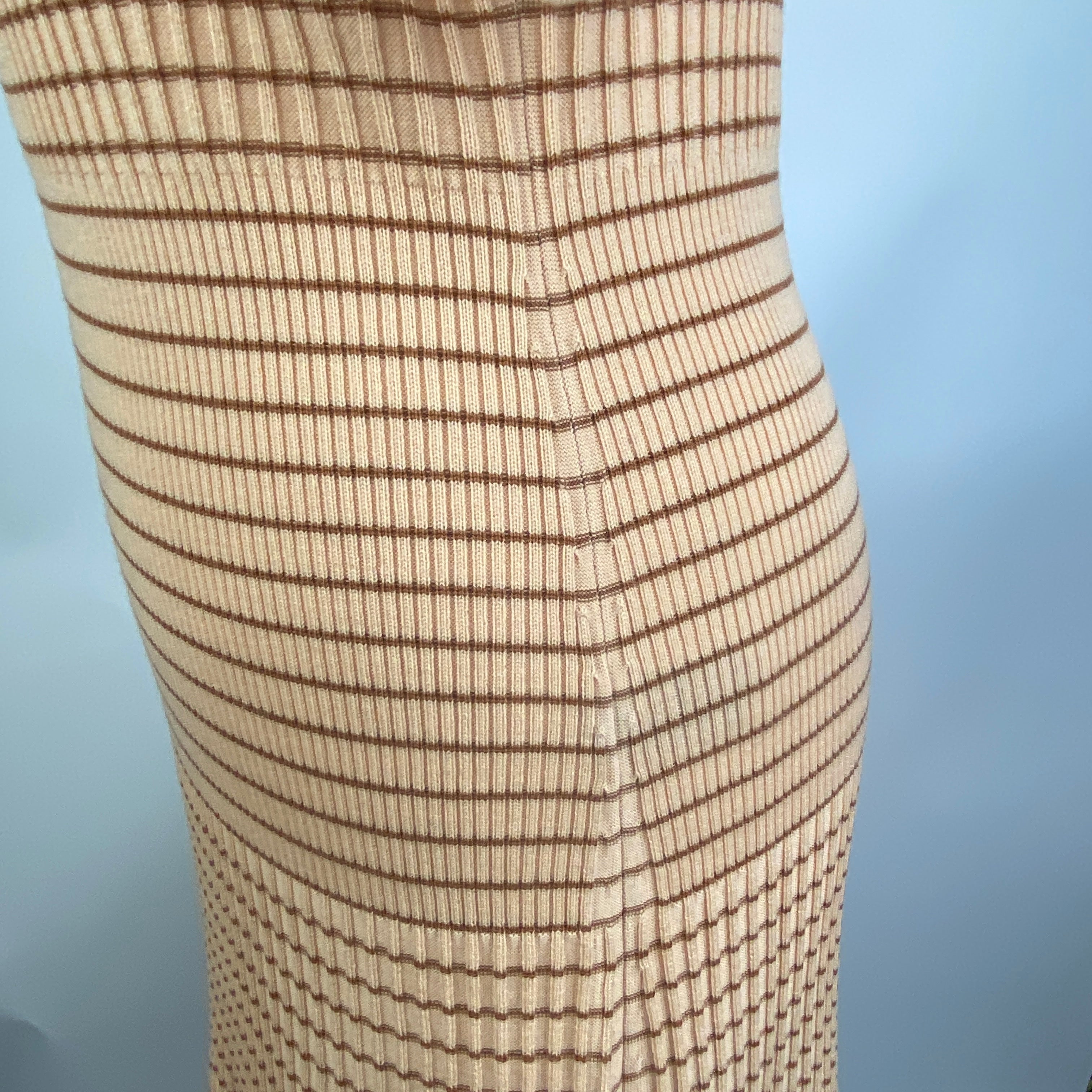 Joseph £578 Peach Stripe Merino Knit Polo Dress XL