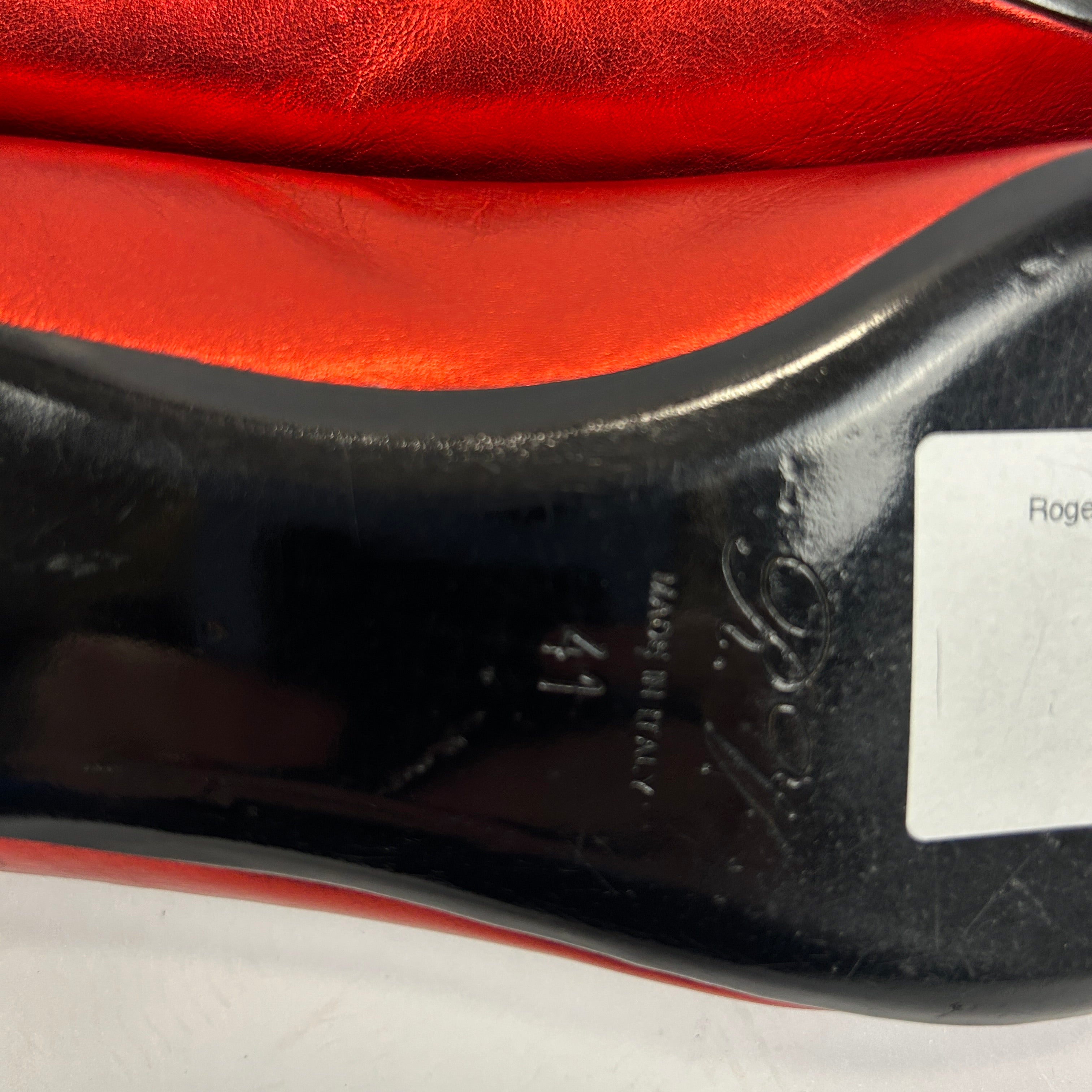 Roger Vivier Red Metallic Leather Low Heel Pumps 41