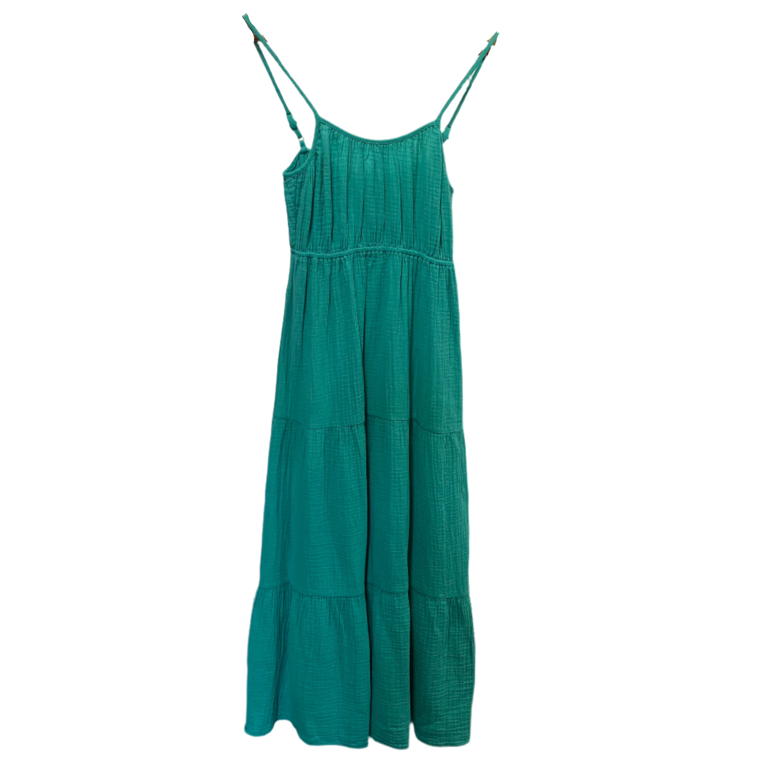 Rails New £228 Emerald Crinkle Cotton Blakely Dress XS