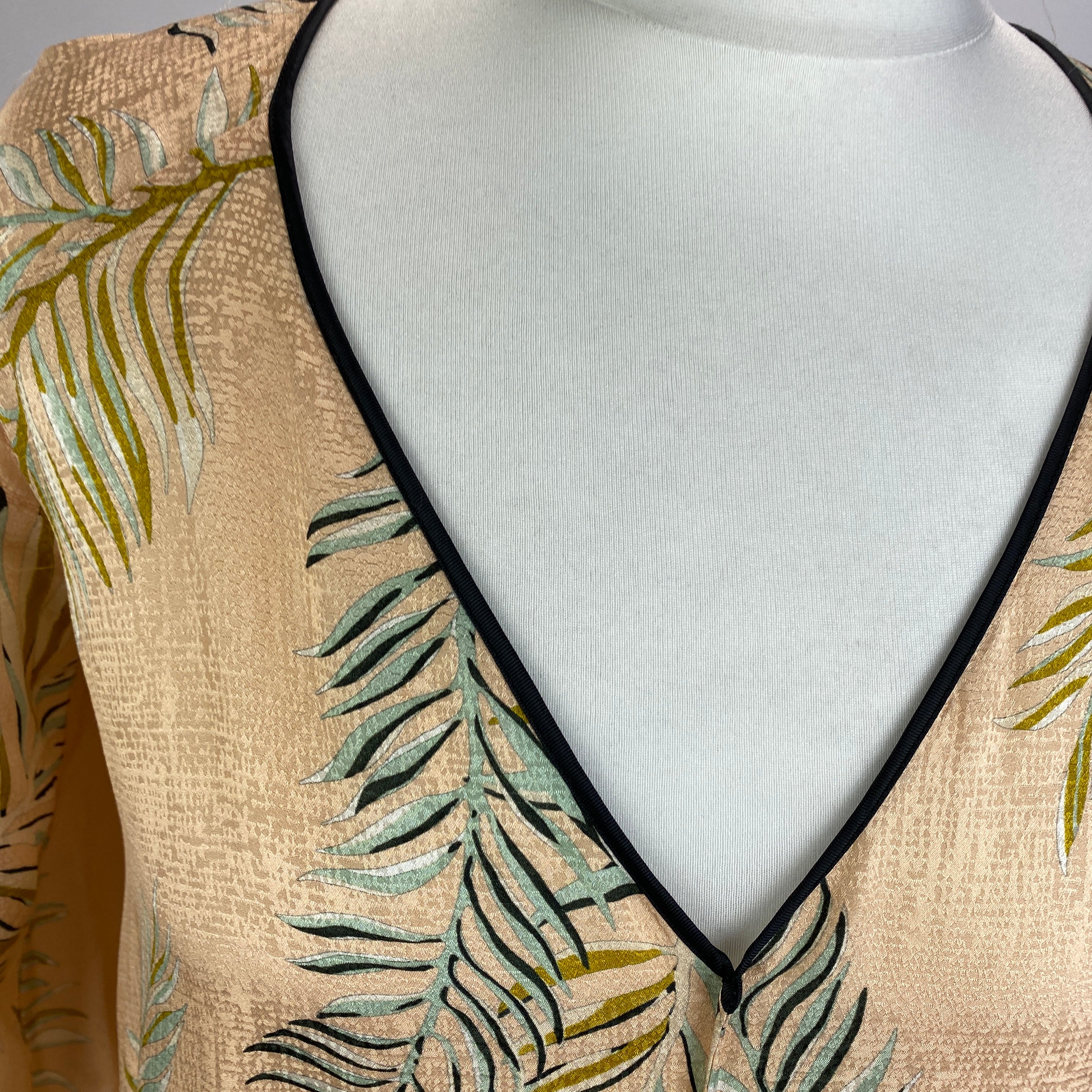 Forte Forte Peach Fern Print Silk Maxi Dress XS/S/M