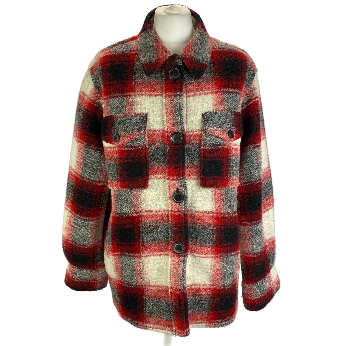 Isabel Marant £400 Red & Grey Tartan Gaston Jacket M/L