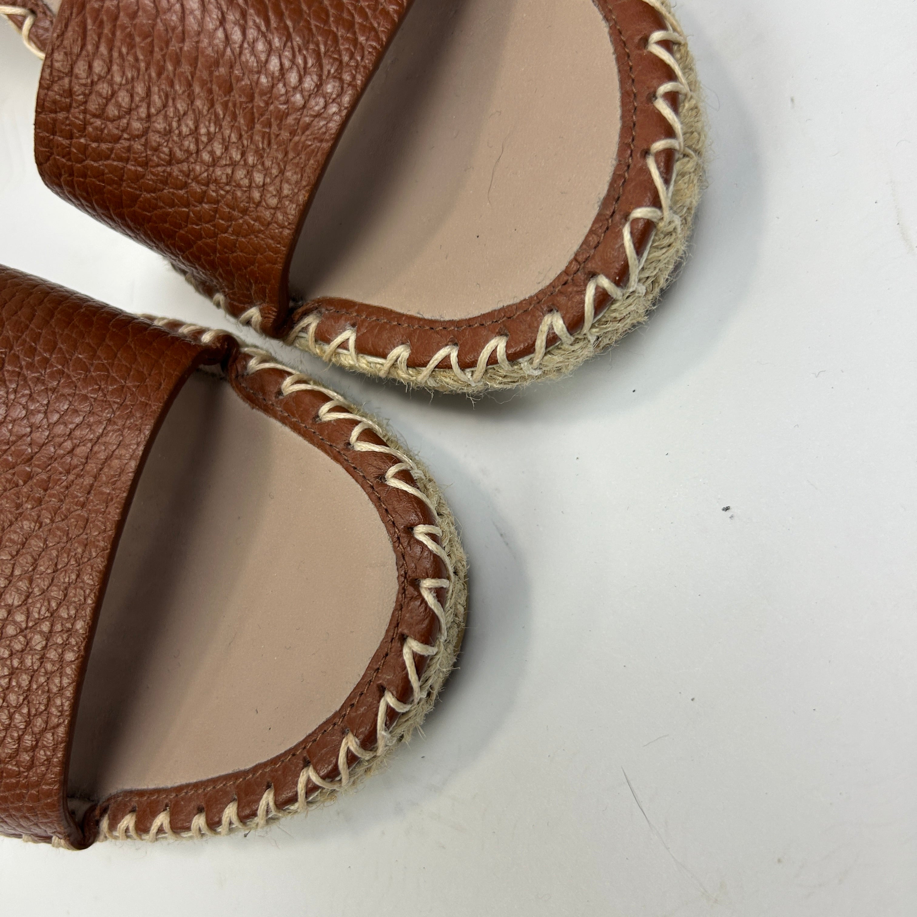 Valentino £681 Tan Rockstud Wedge Sandals 41