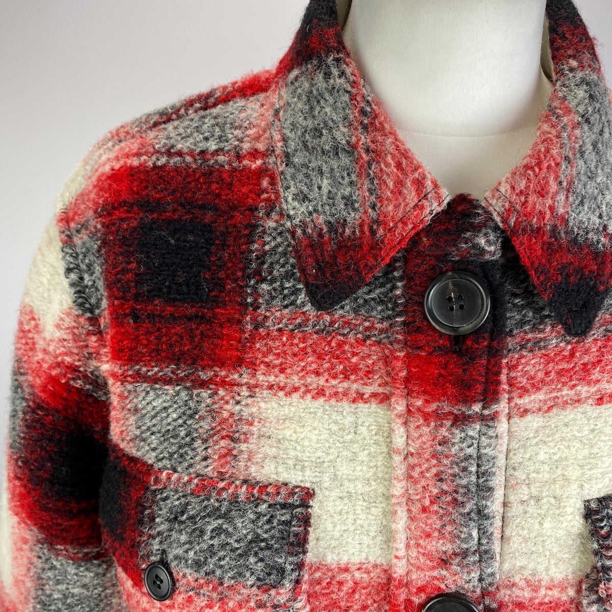 Isabel Marant £400 Red & Grey Tartan Gaston Jacket M/L