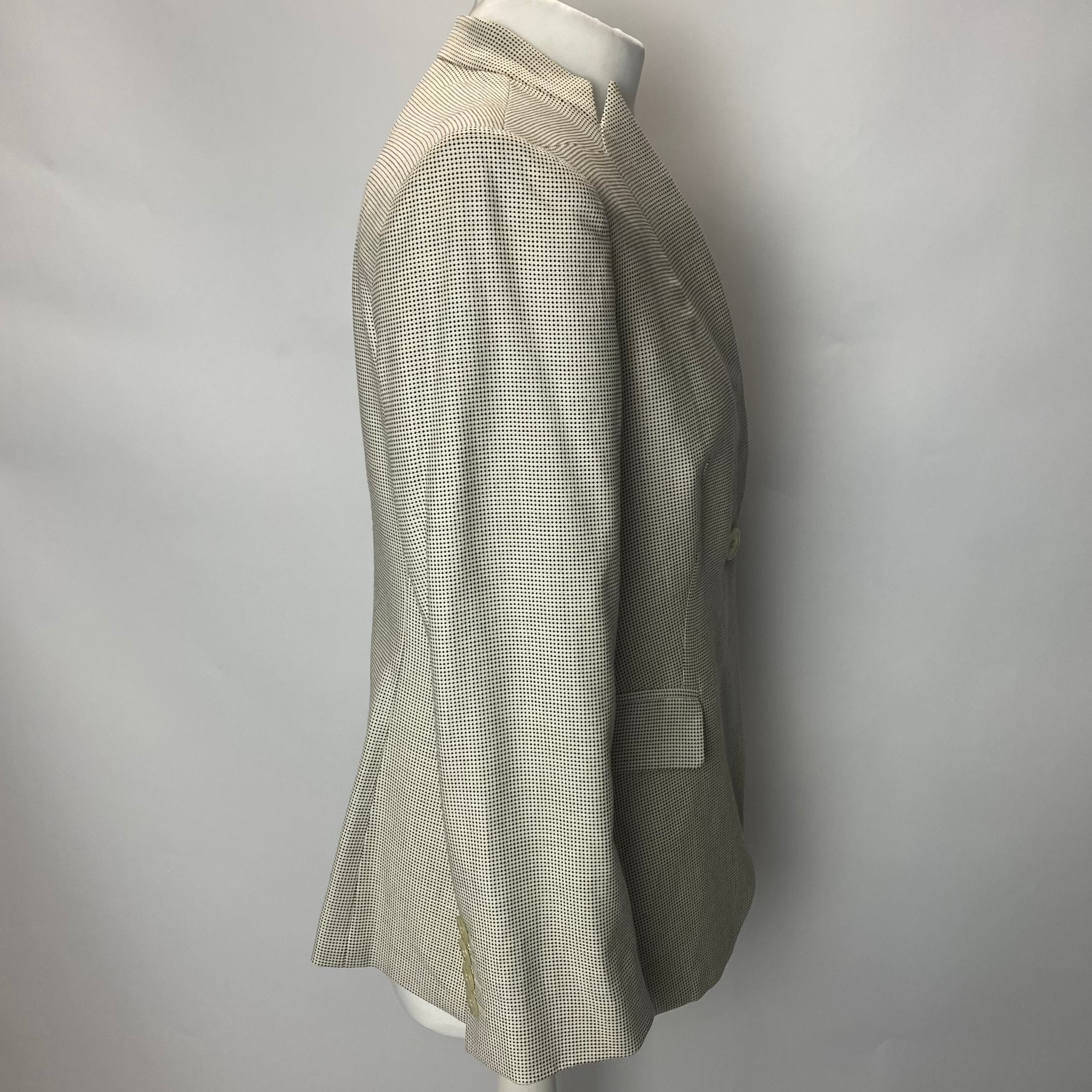 Armani Collezioni Cream & Black Silky Wool Mix Jacket M