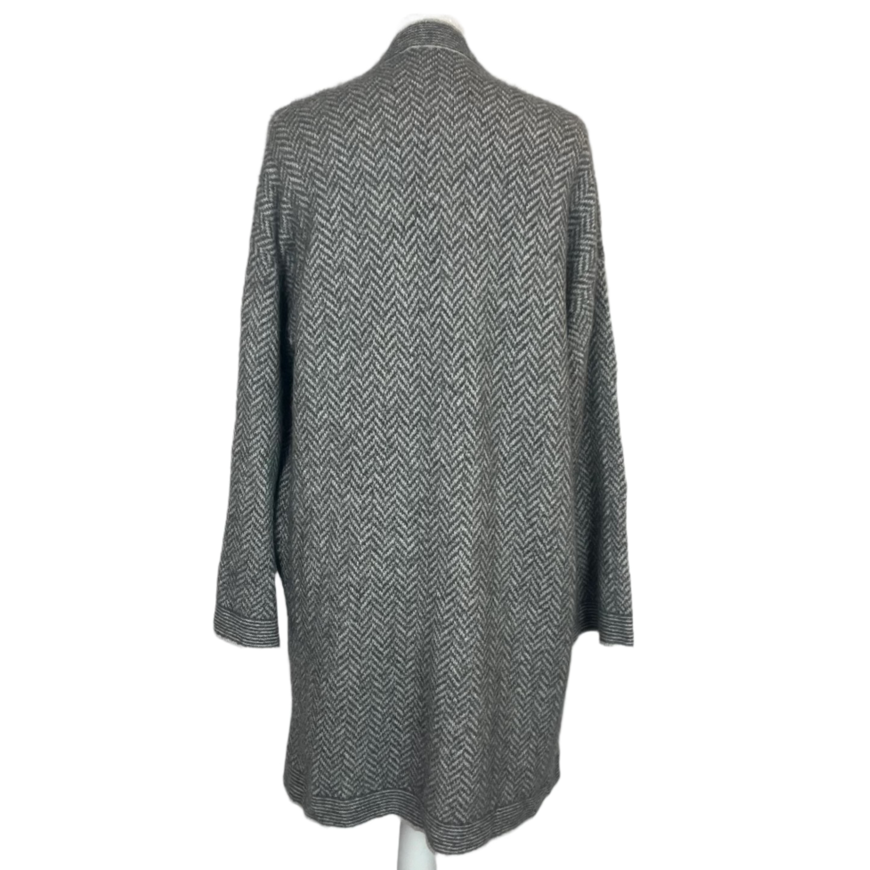 Loro Piana £2340 Grey & White Cashmere Longline Cardigan S