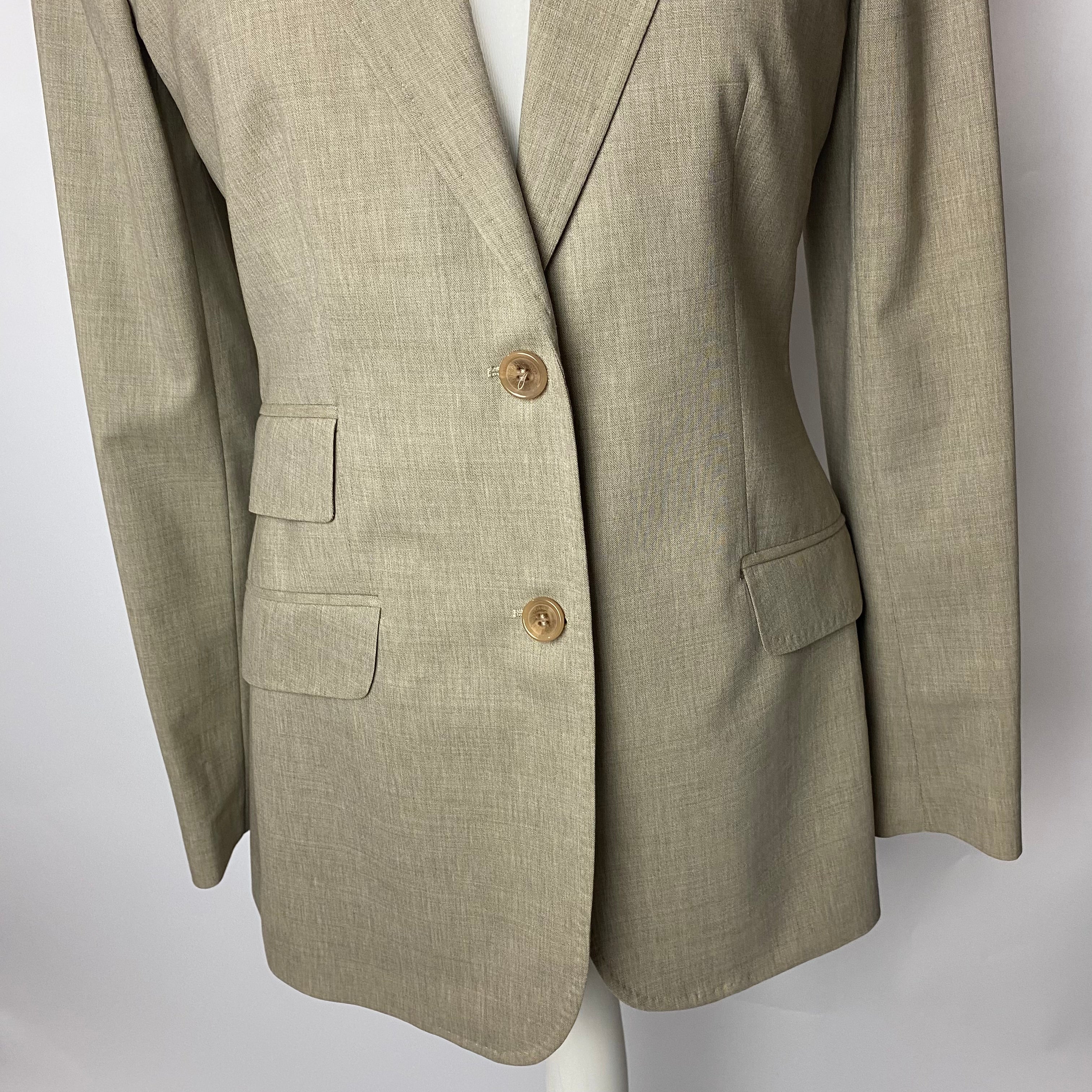 Dolce & Gabbana Fawn Wool & Silk Long Jacket M