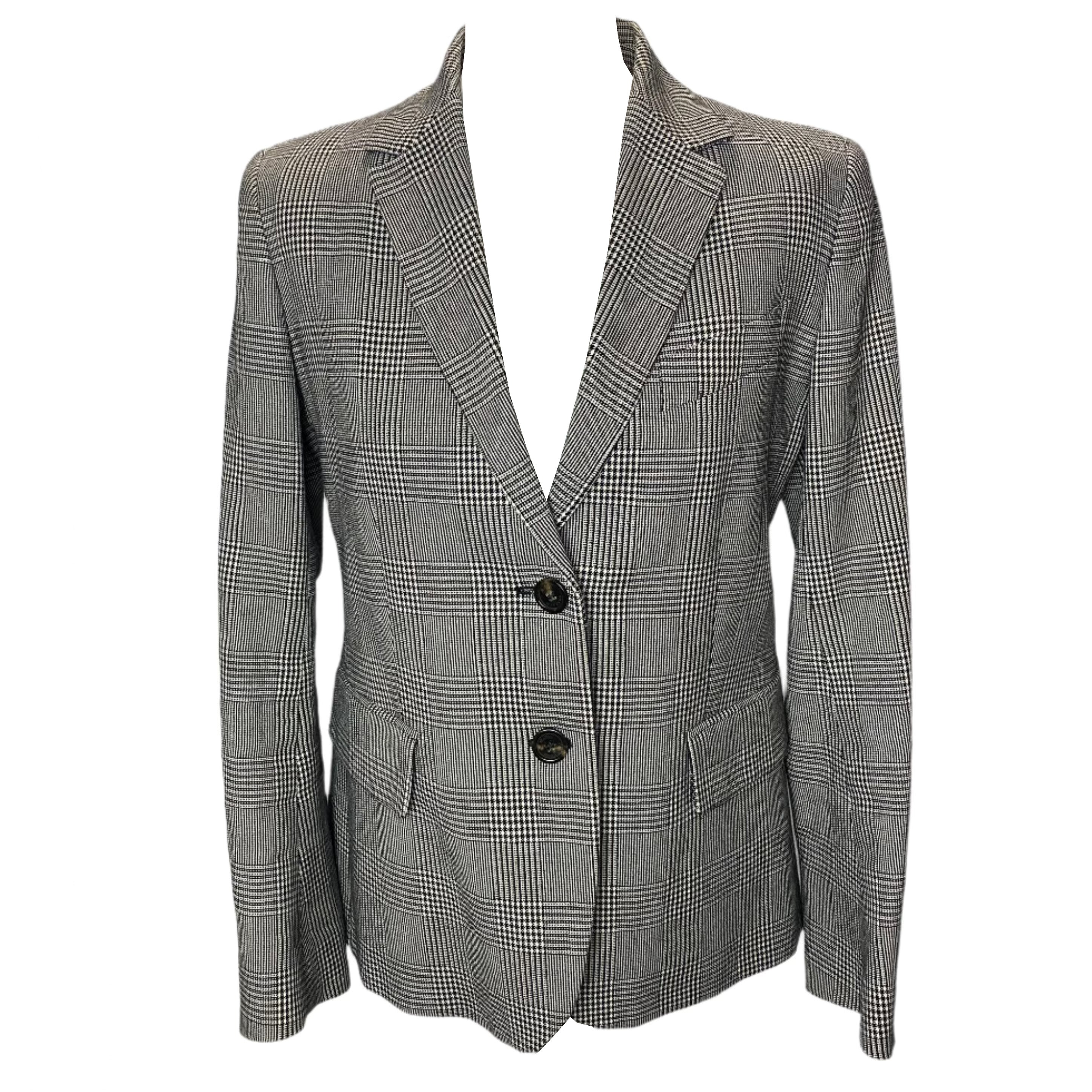 Weekend Max Mara Monochrome Prince of Wales Check Jacket S