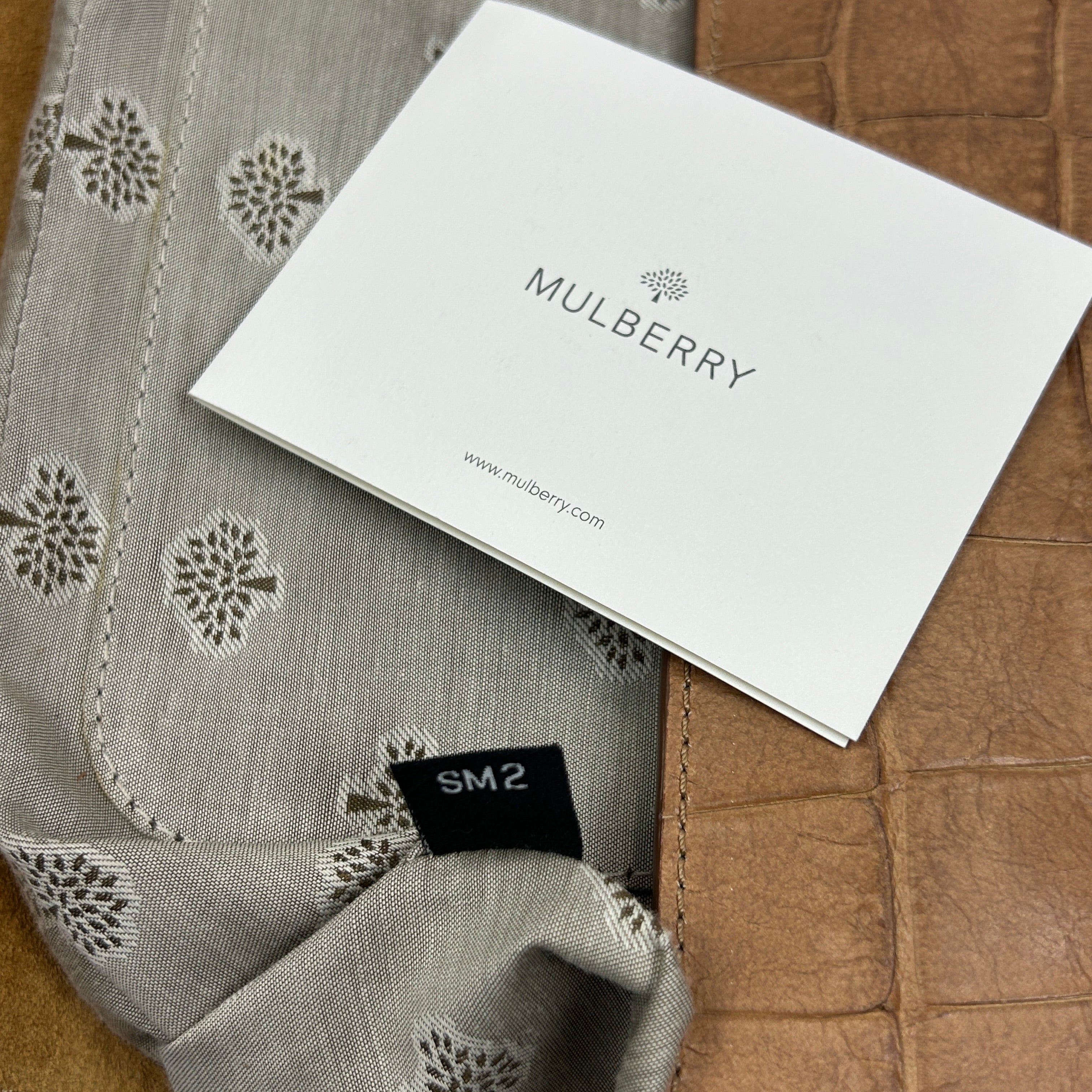 Mulberry Camel Embossed Croc Leather Flap Shoulderbag