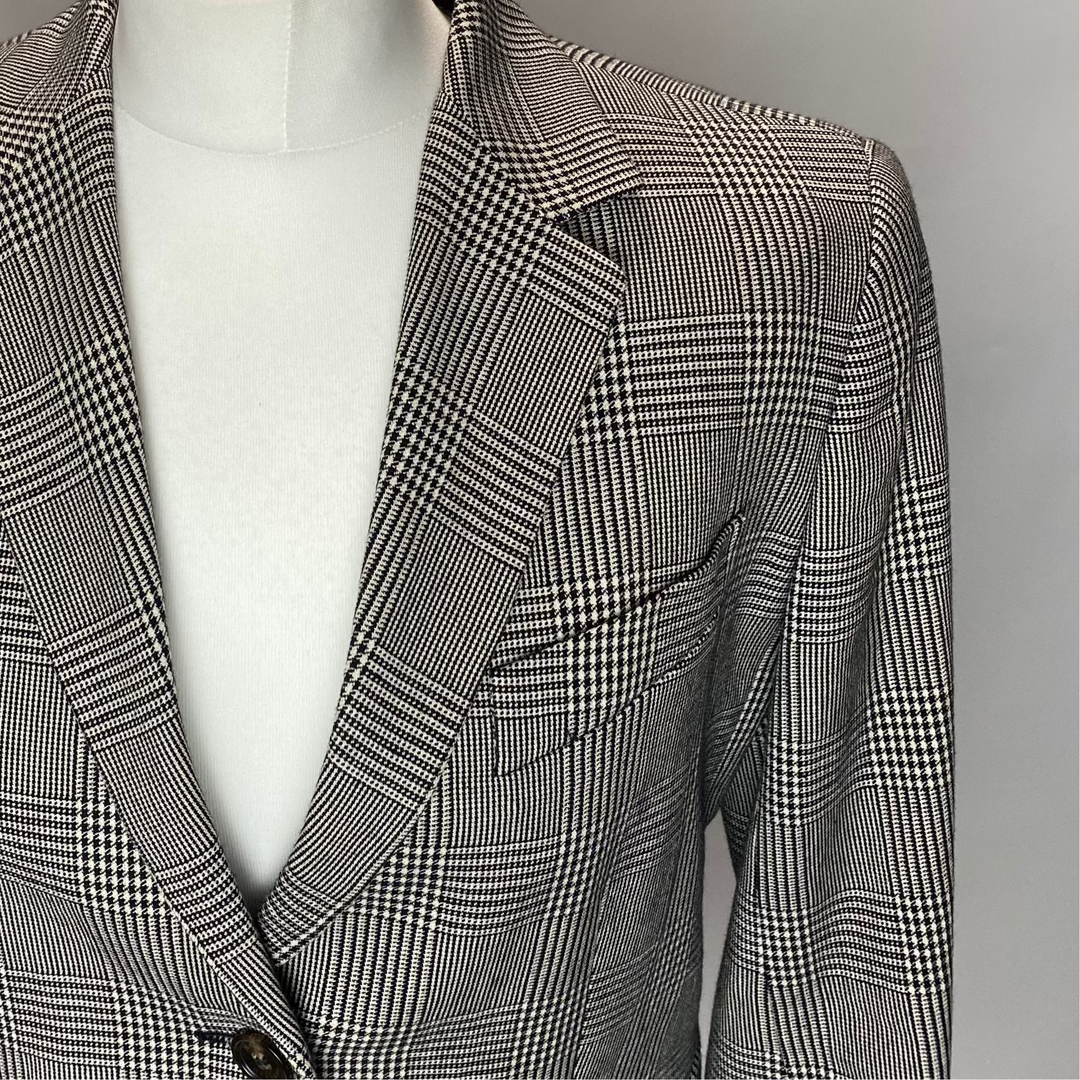Weekend Max Mara Monochrome Prince of Wales Check Jacket S