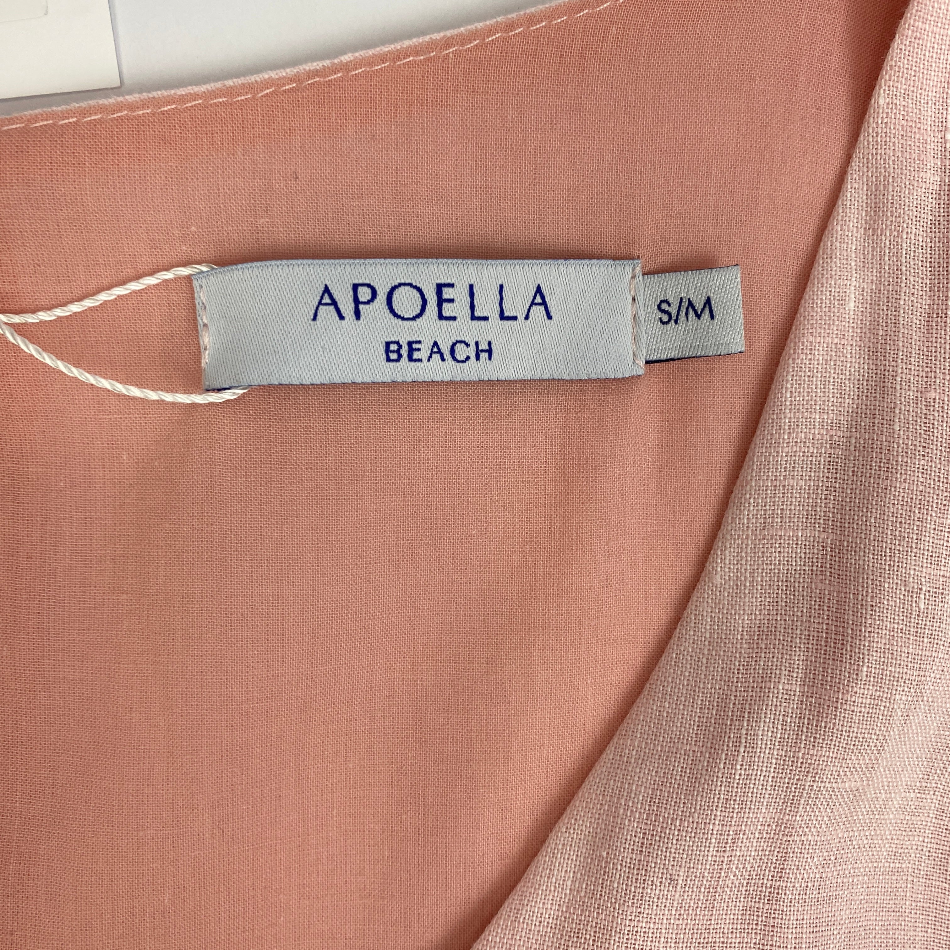 Apoella New £210 Pink Linen Ruffle Playsuit S/M