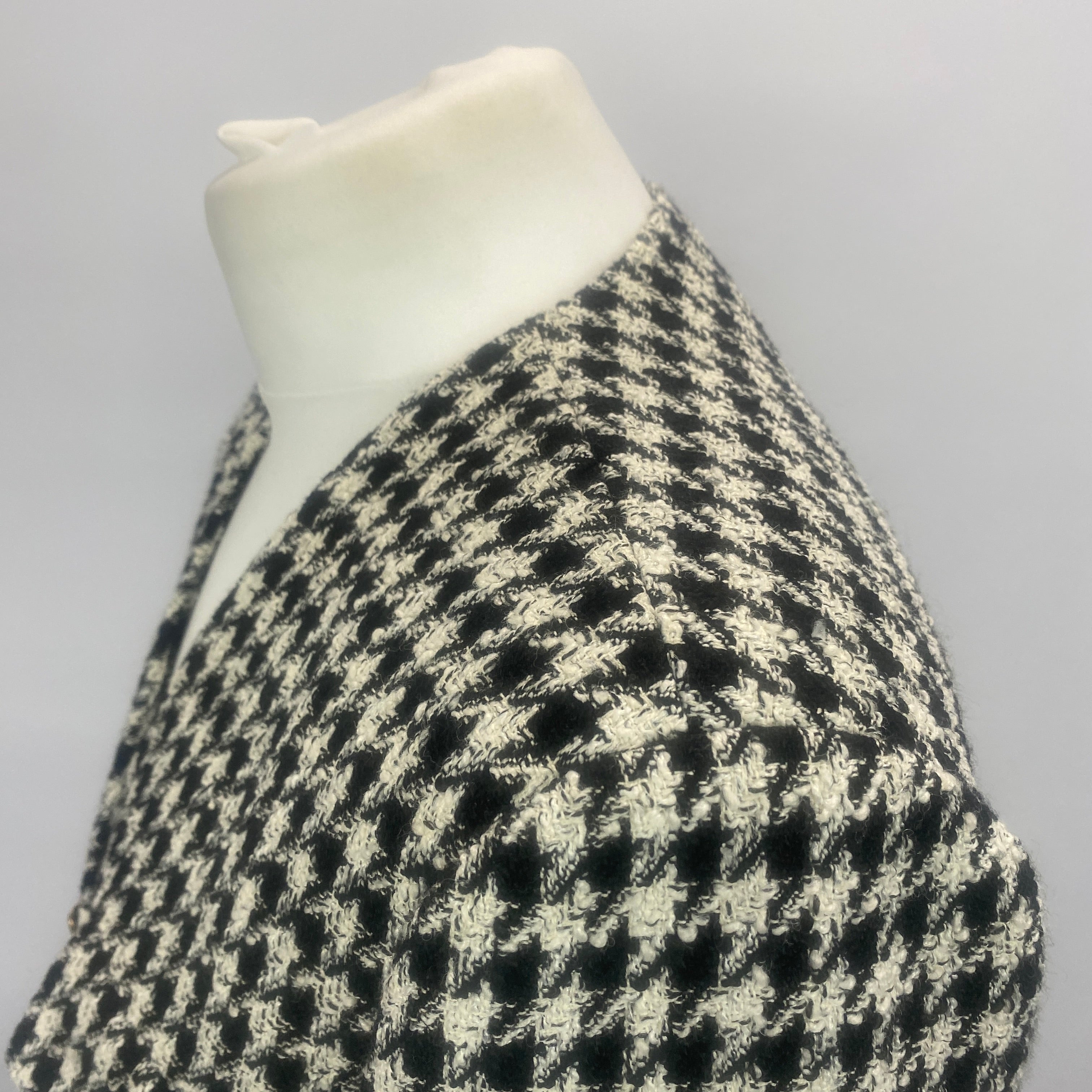 Anine Bing New £450 Black & Ivory Houndstooth Crop Jacket M