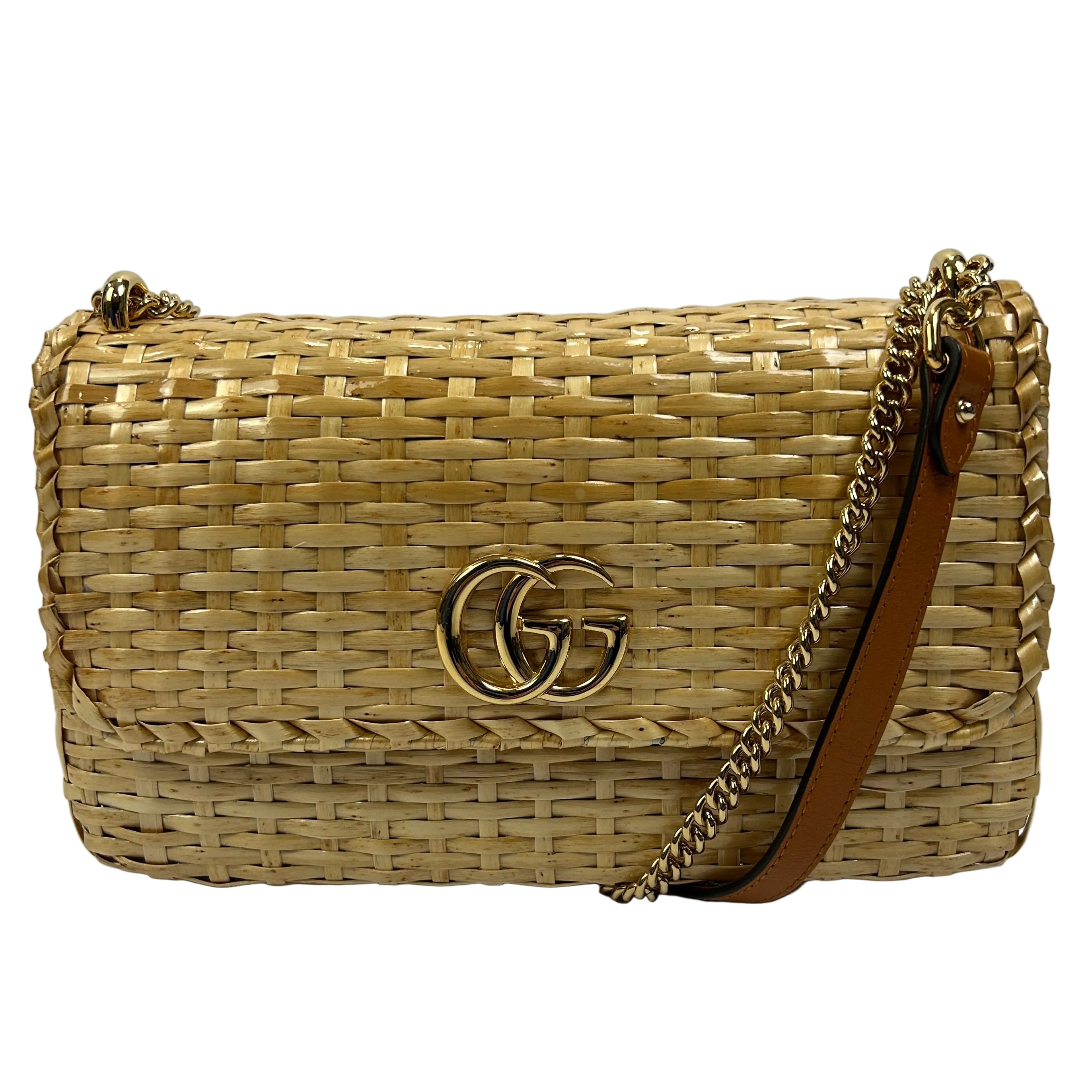 Gucci Glazed Wicker Small Cestino Shoulderbag