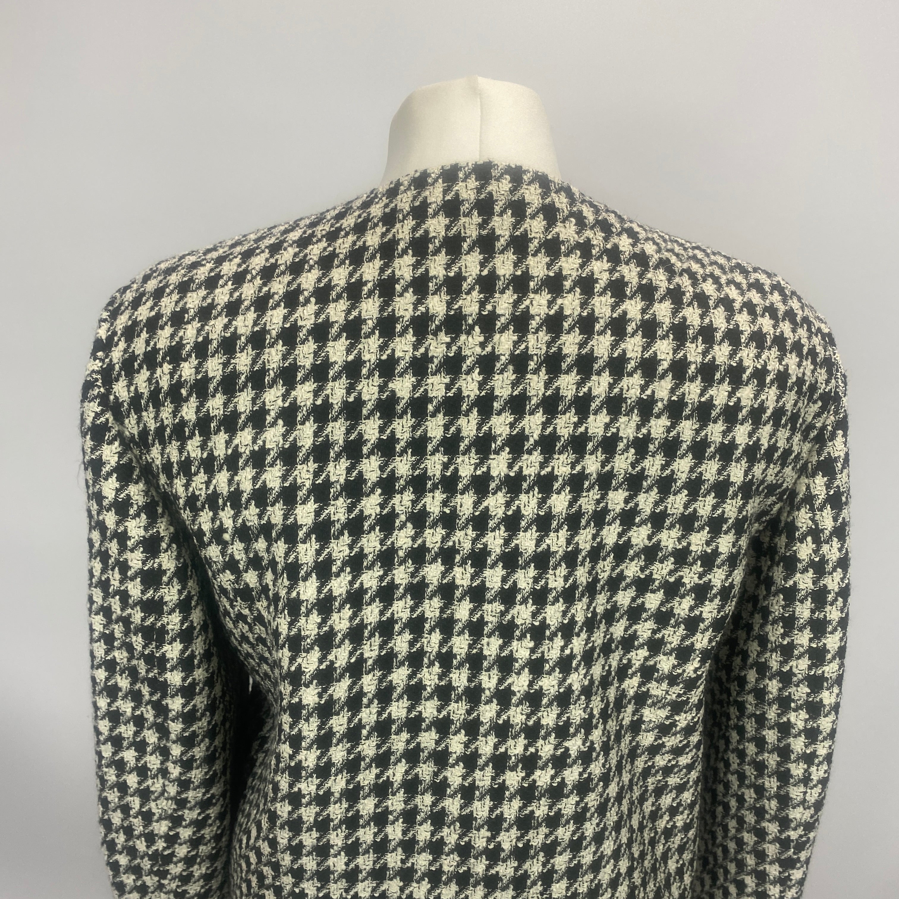 Anine Bing New £450 Black & Ivory Houndstooth Crop Jacket M