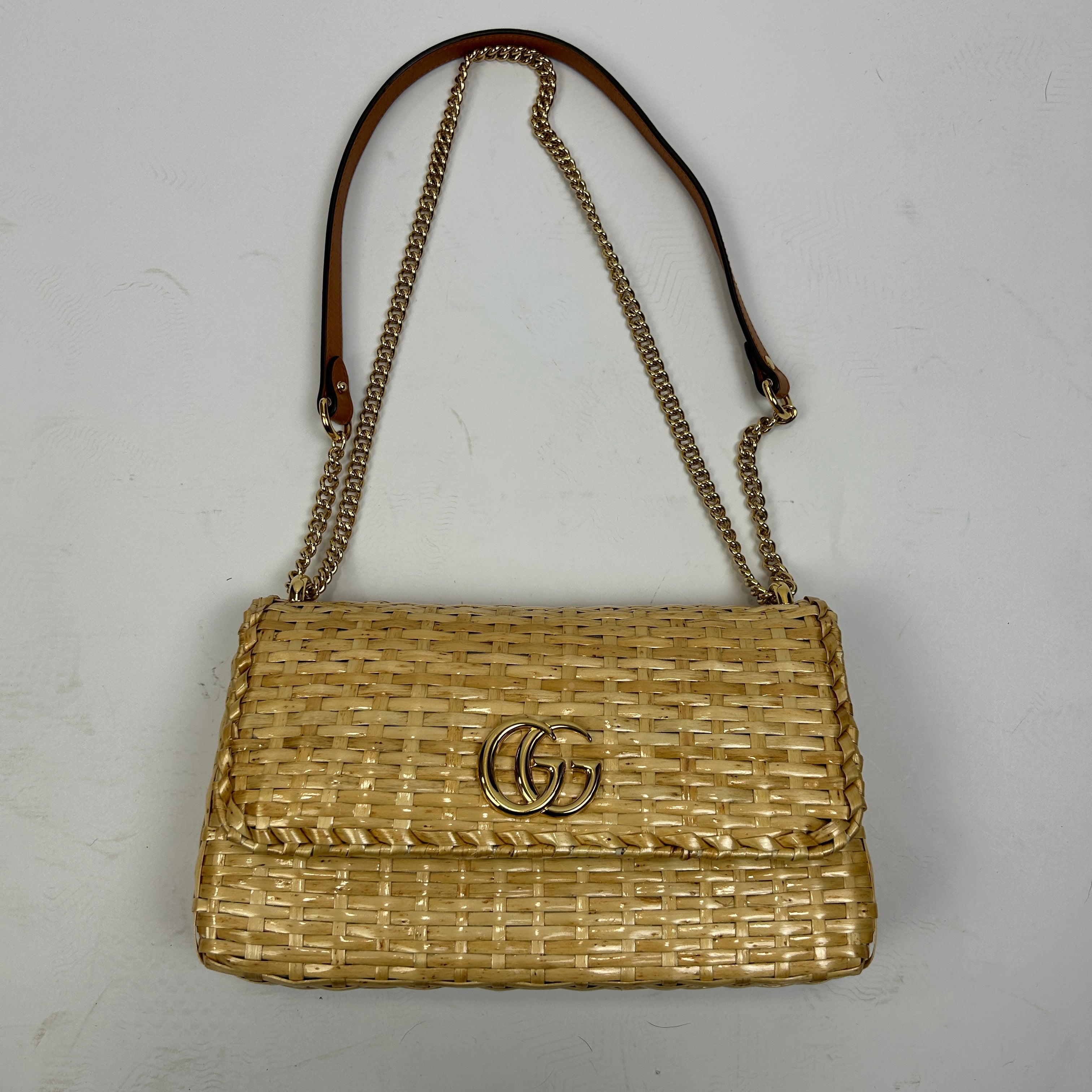 Gucci Glazed Wicker Small Cestino Shoulderbag