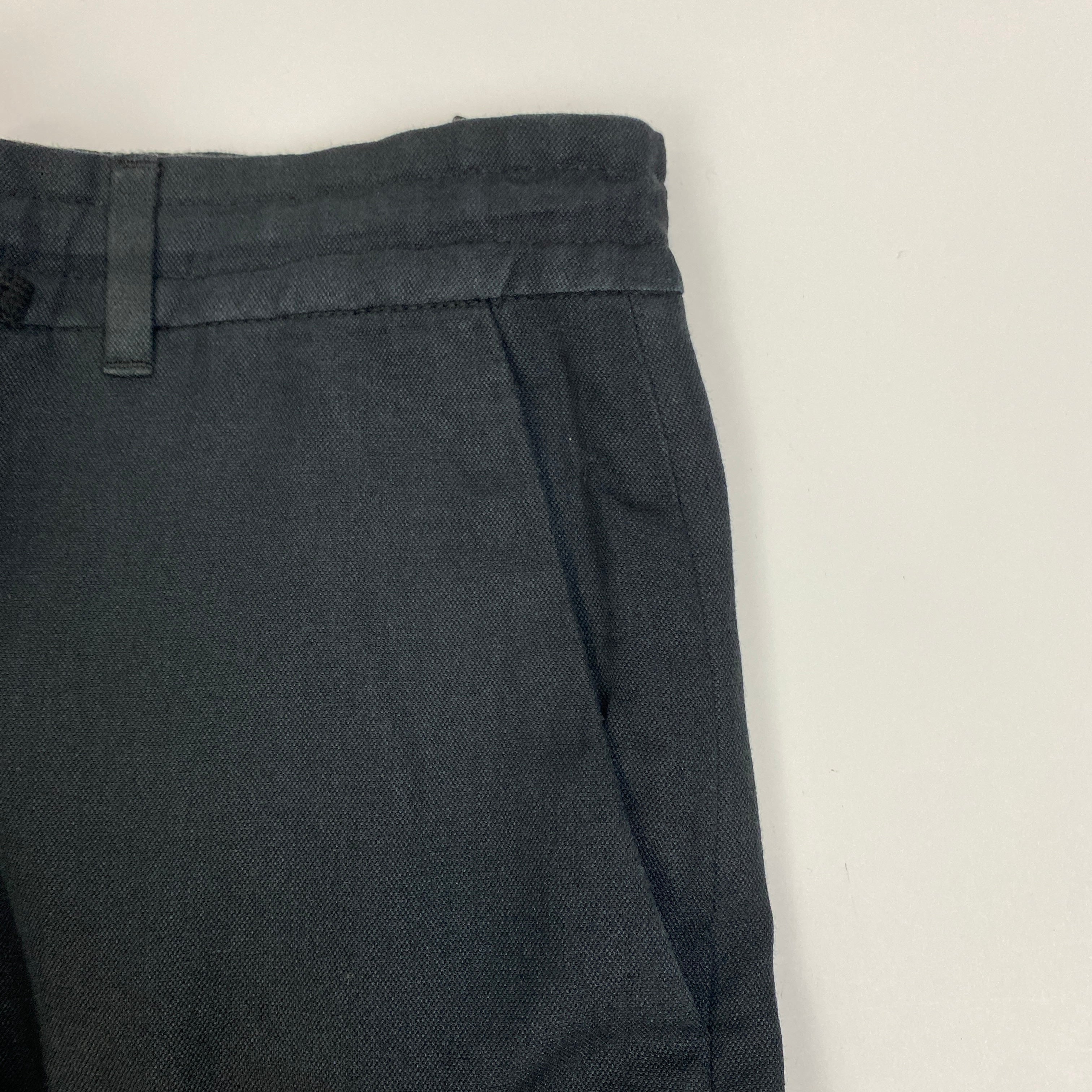 The Row Black Silk & Linen Drawstring Pants XXS