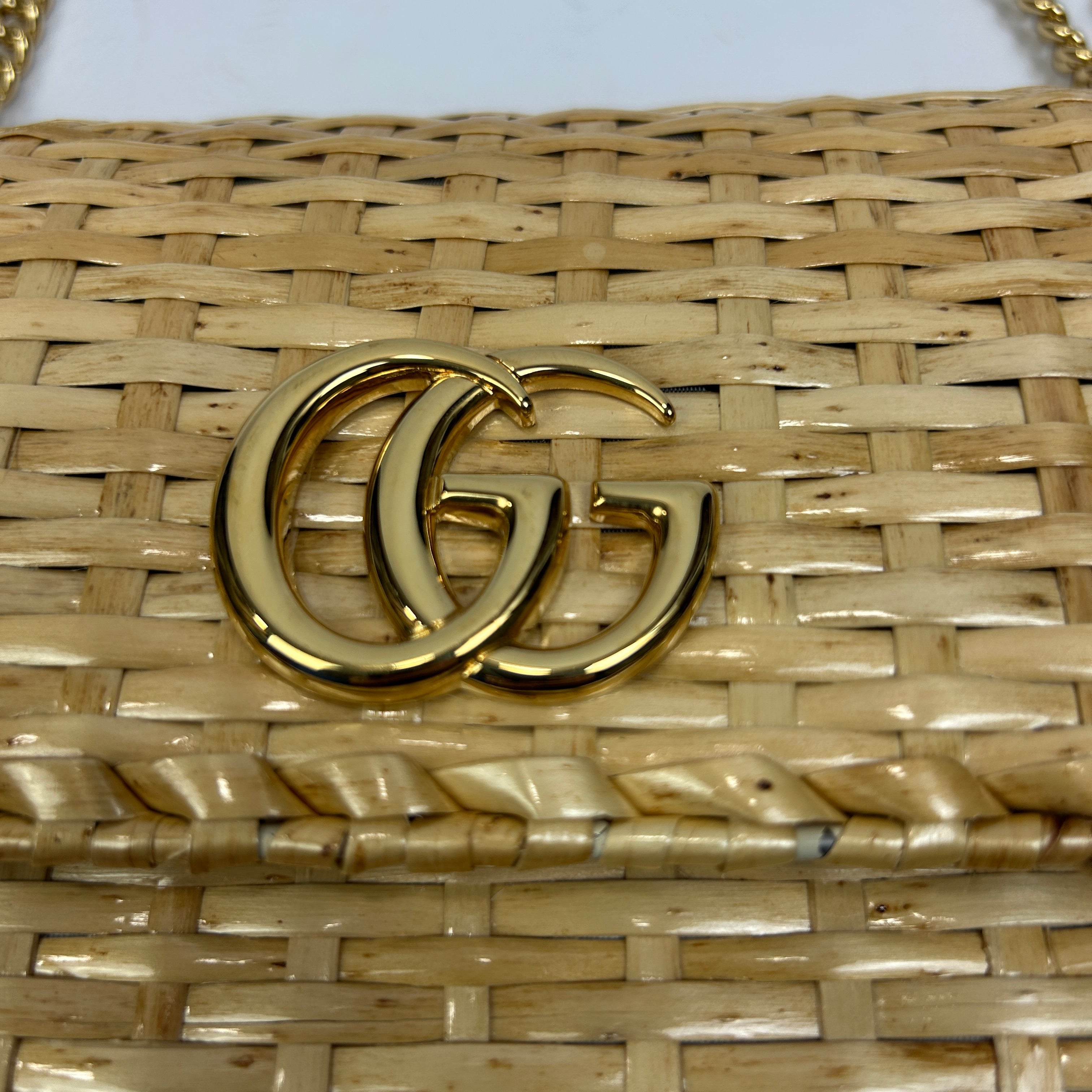 Gucci Glazed Wicker Small Cestino Shoulderbag