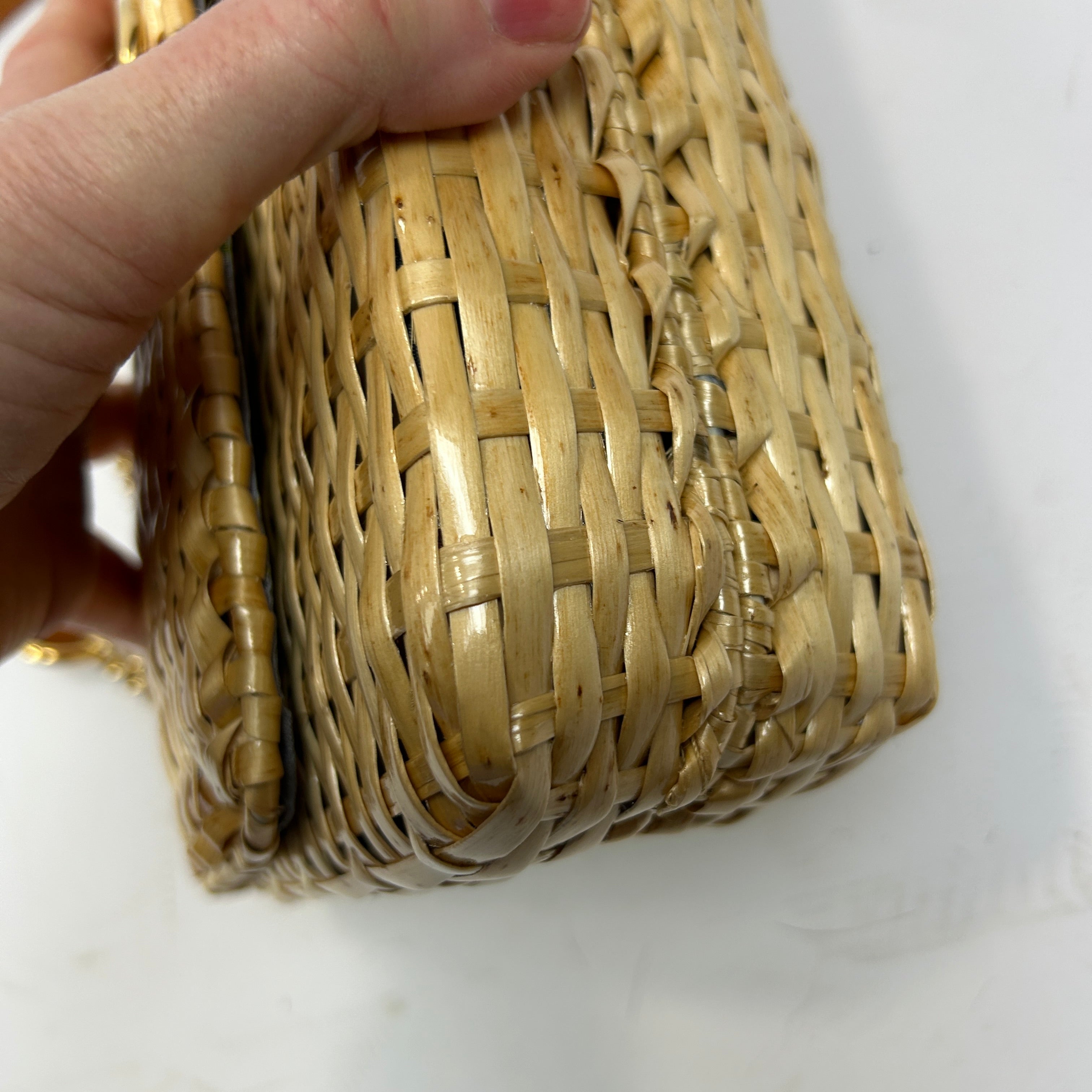 Gucci Glazed Wicker Small Cestino Shoulderbag