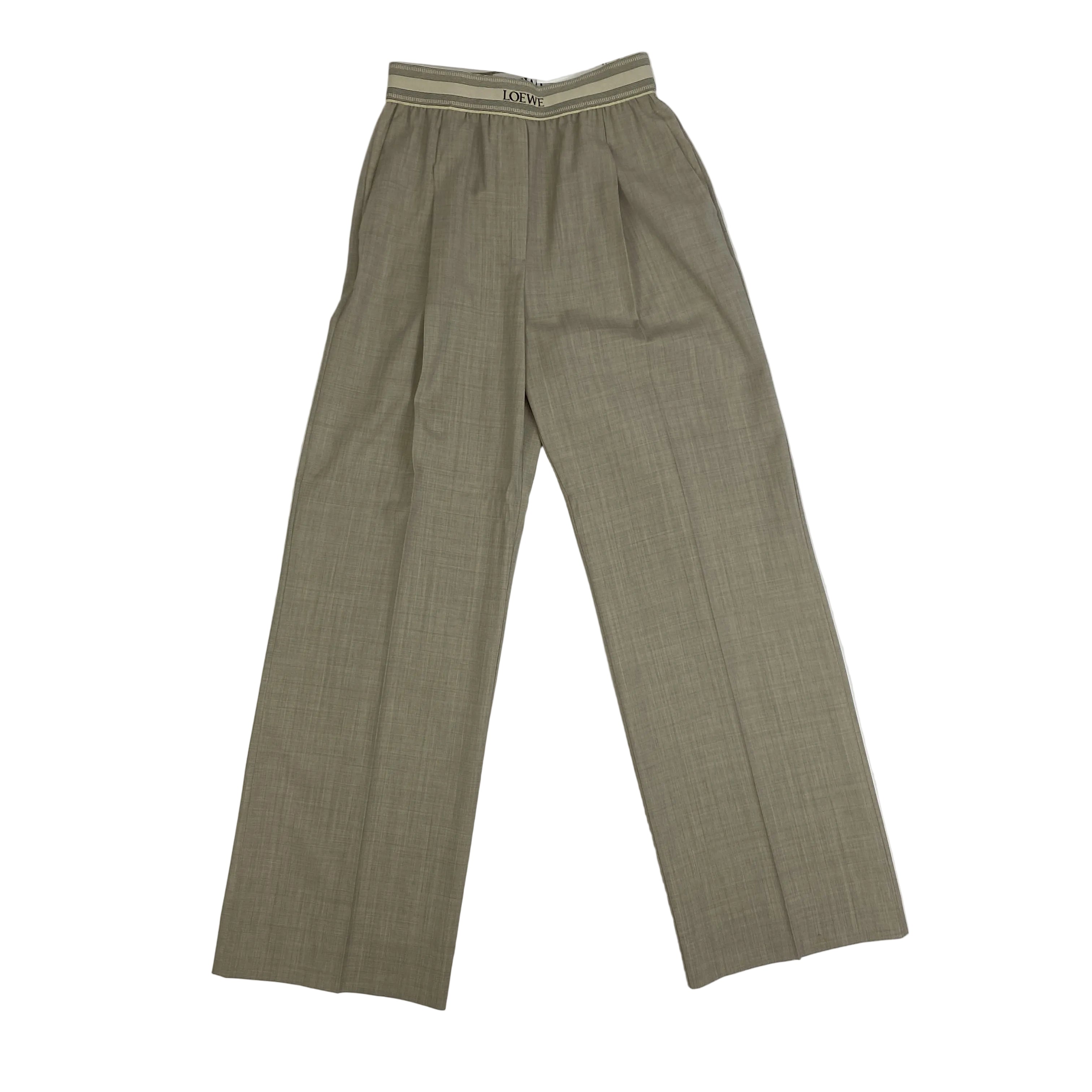 Loewe New £725 Fawn Wool Logo Elasticated Pants XS