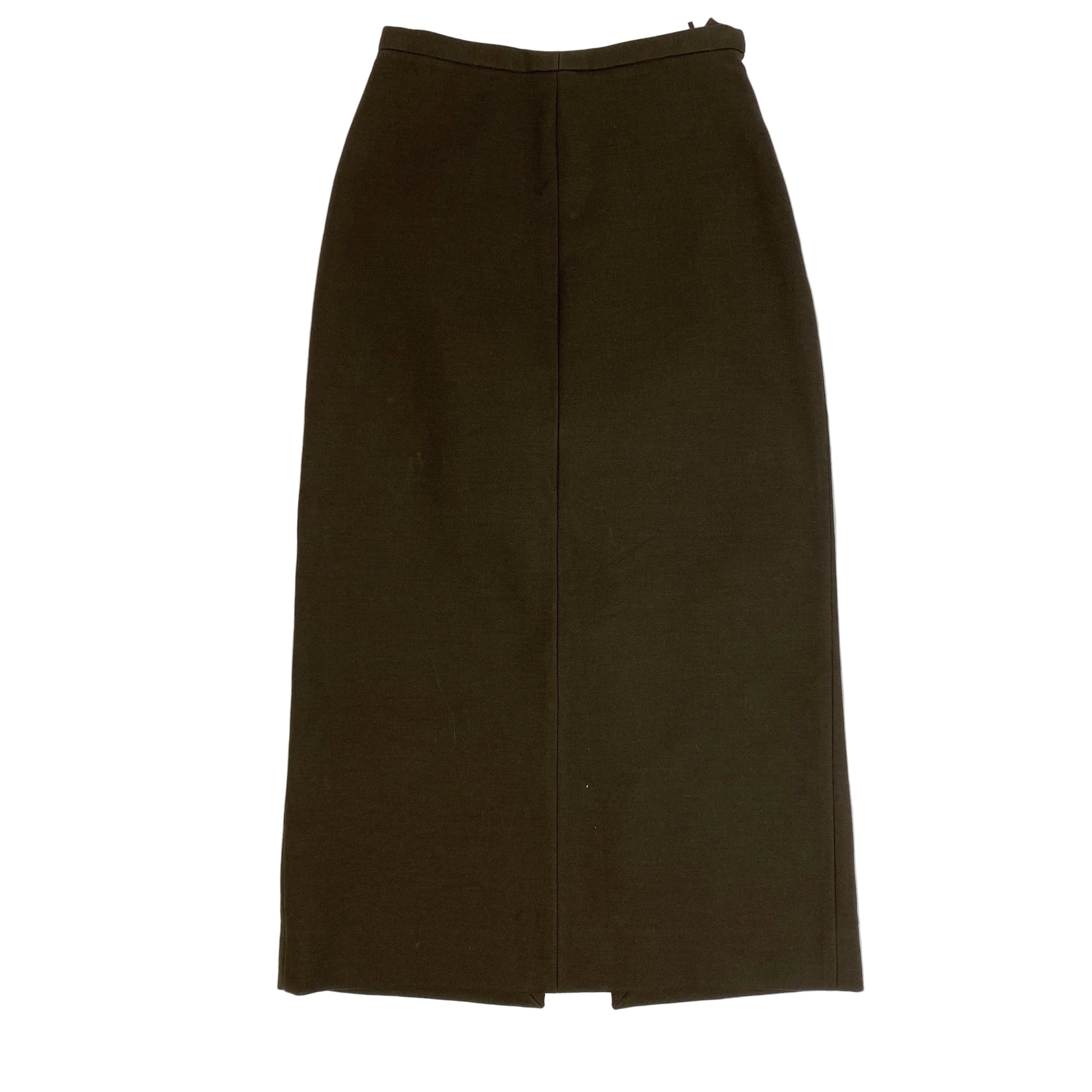 The Row Chocolate Cotton & Wool Pencil Skirt XXS