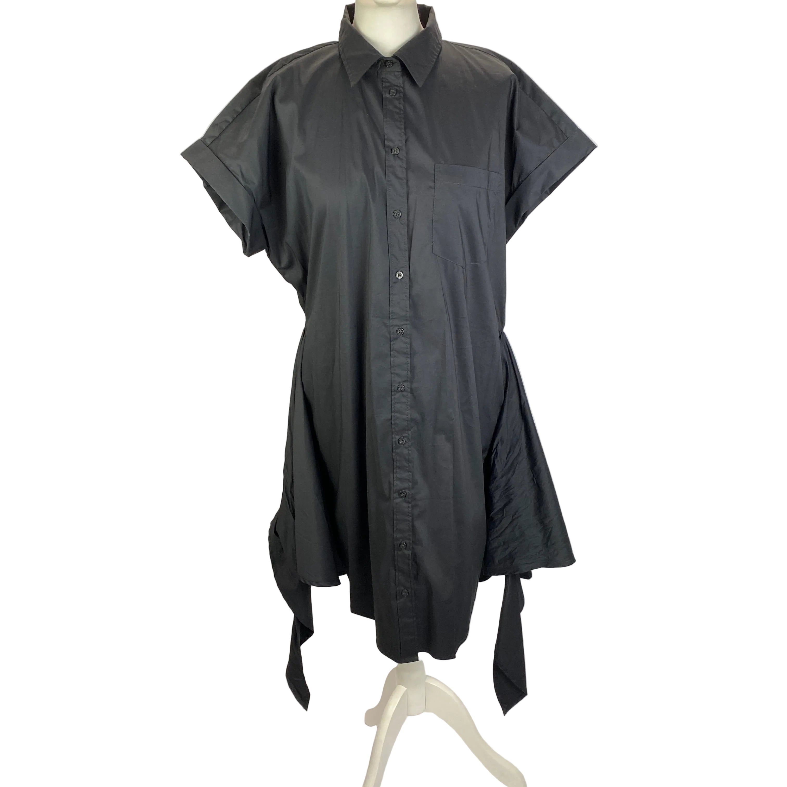 Ralph Lauren New £229 Black Poplin Shirtdress XL